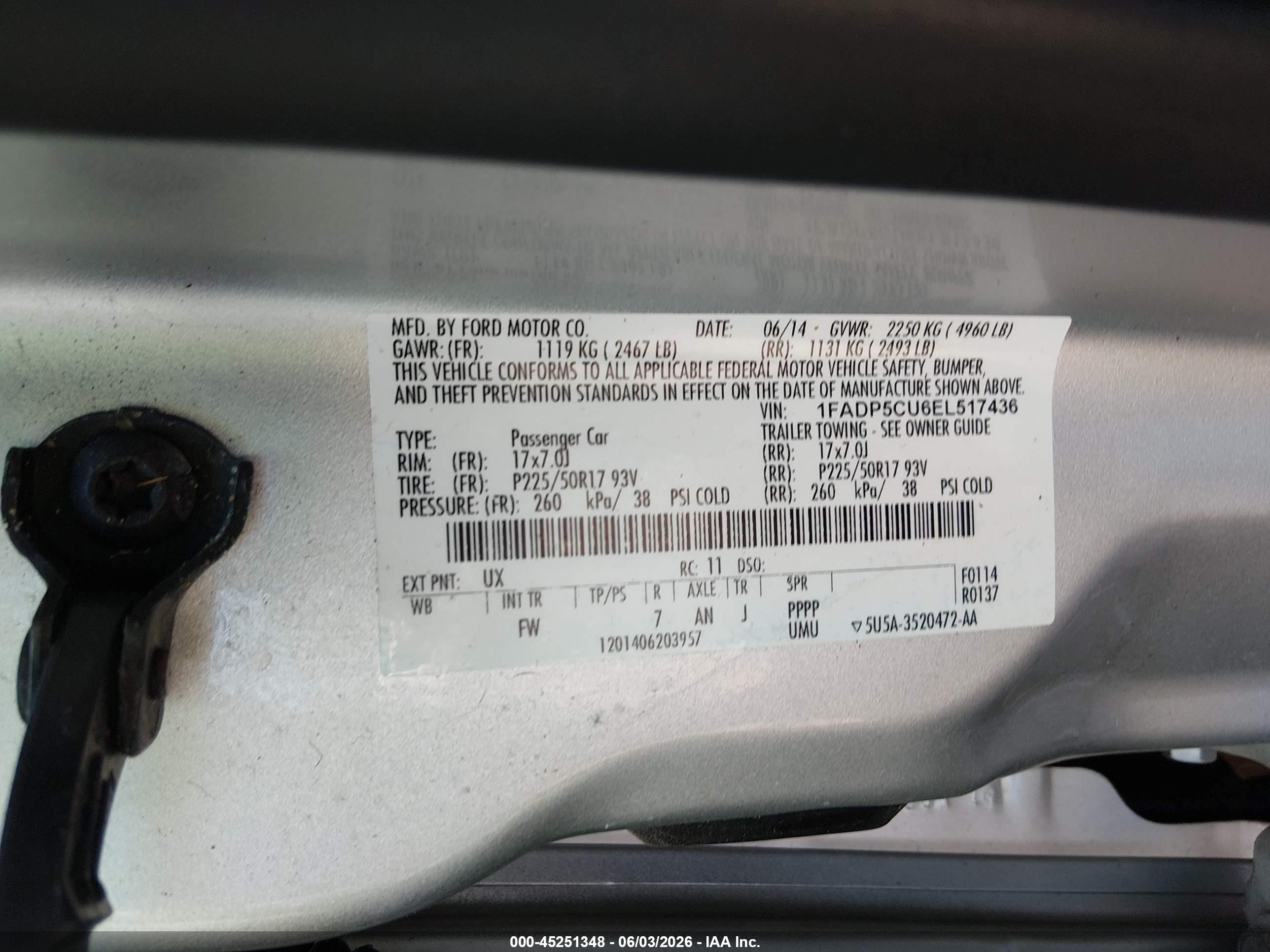 2014 Ford C-max Energi Sel Серебряный vin: 1FADP5CU6EL517436