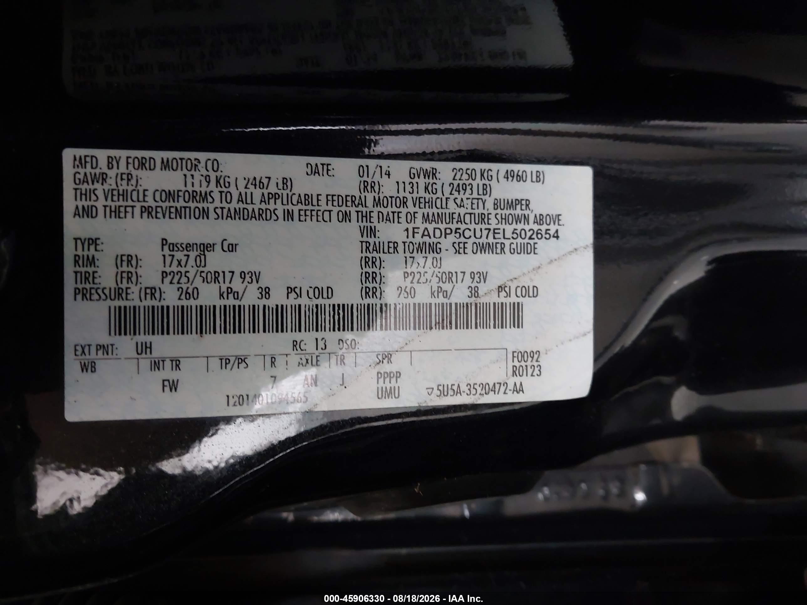 2014 Ford C-max Energi Sel Black vin: 1FADP5CU7EL502654