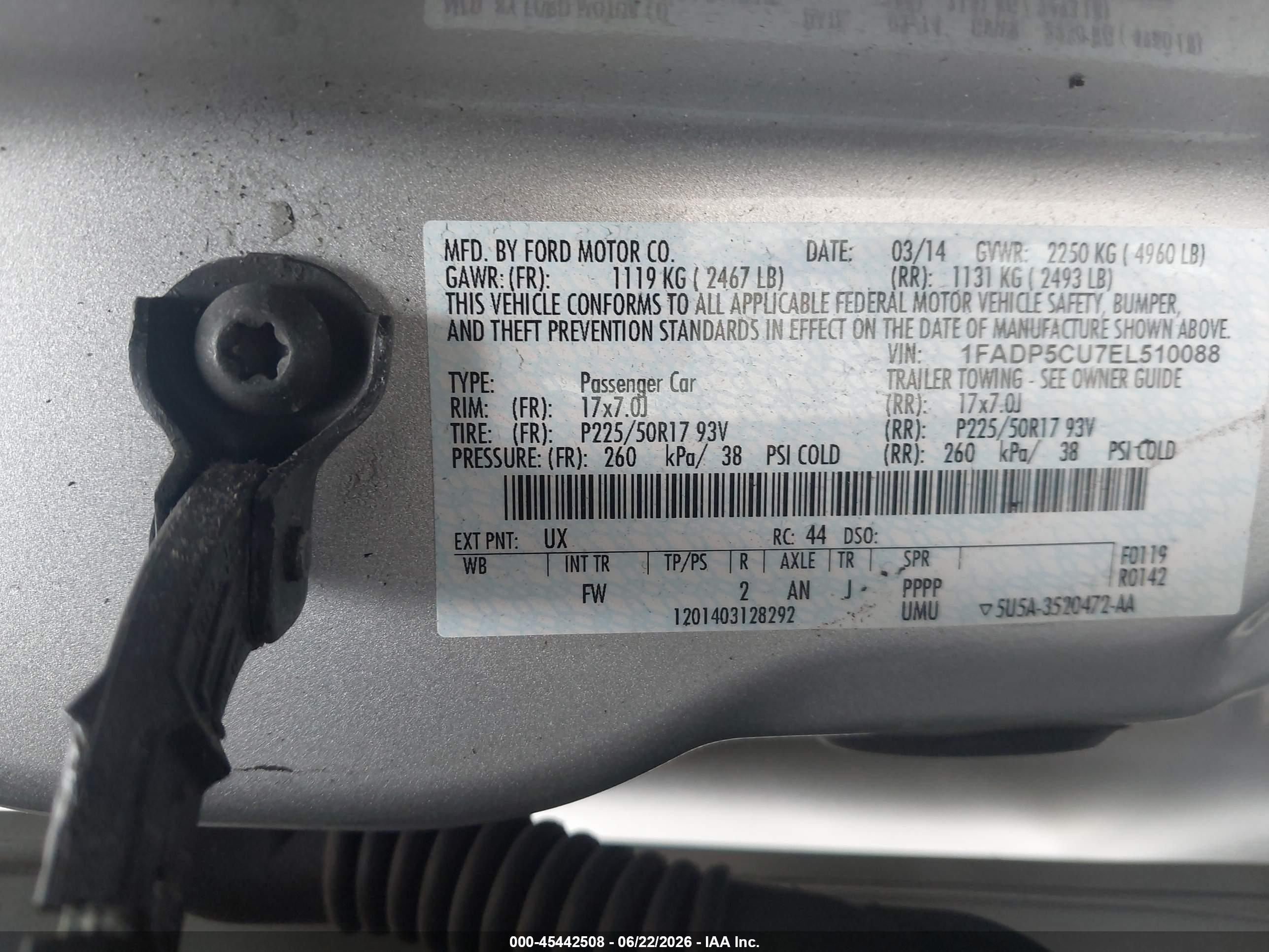 2014 Ford C-max Energi Sel Silver vin: 1FADP5CU7EL510088