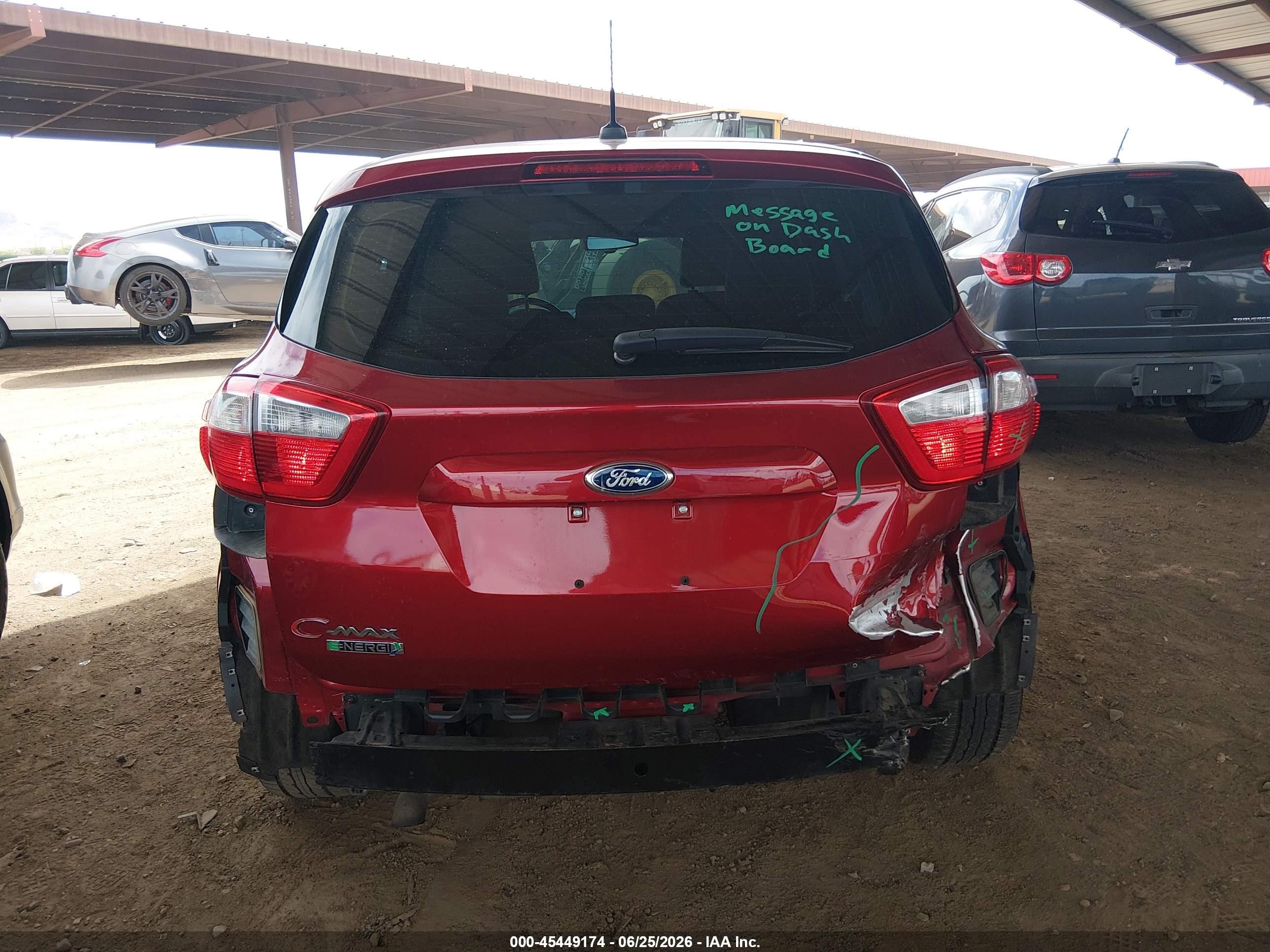 2015 Ford C-max Energi Sel Red vin: 1FADP5CU7FL104412