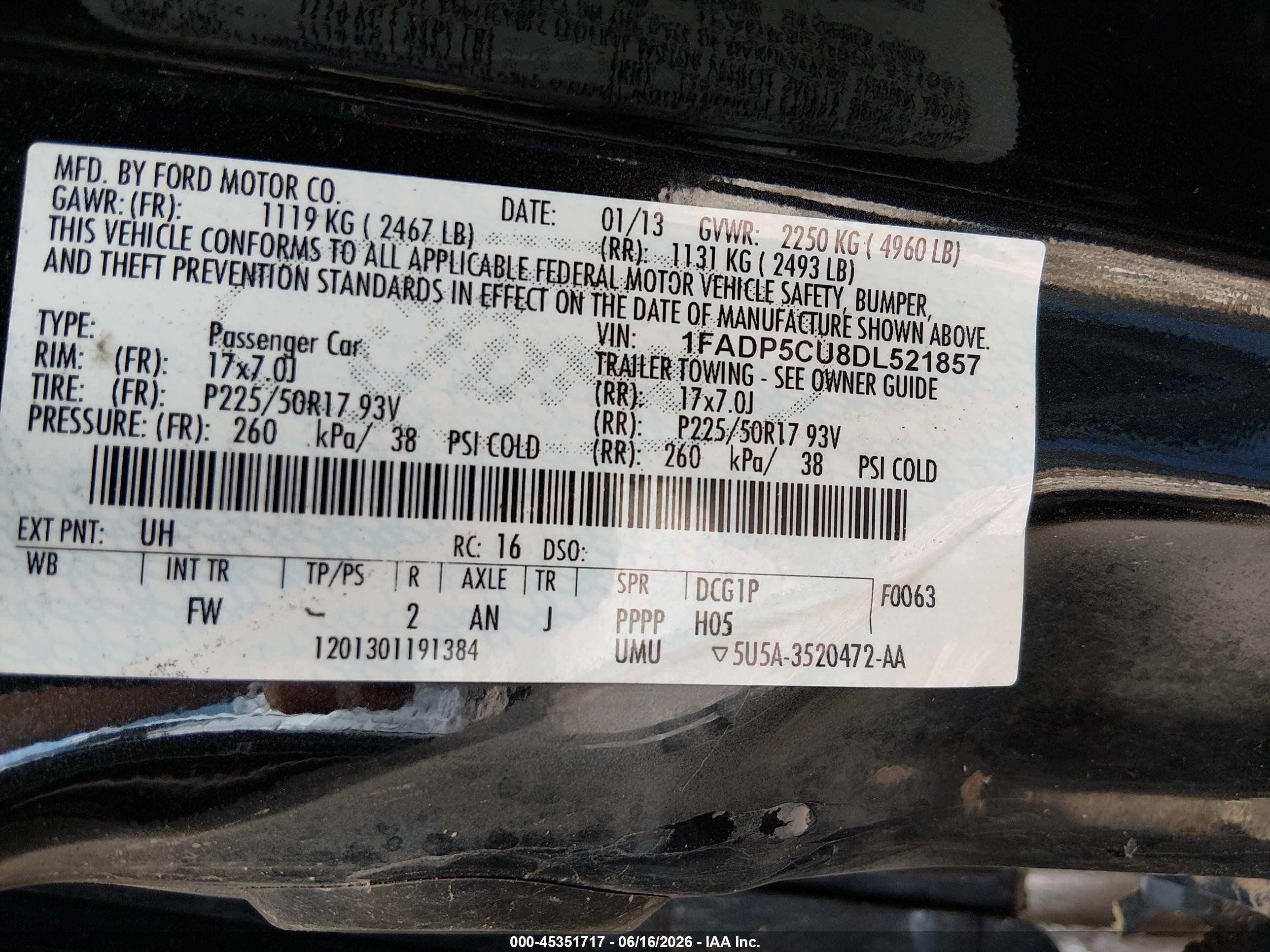 2013 Ford C-max Energi Sel Black vin: 1FADP5CU8DL521857