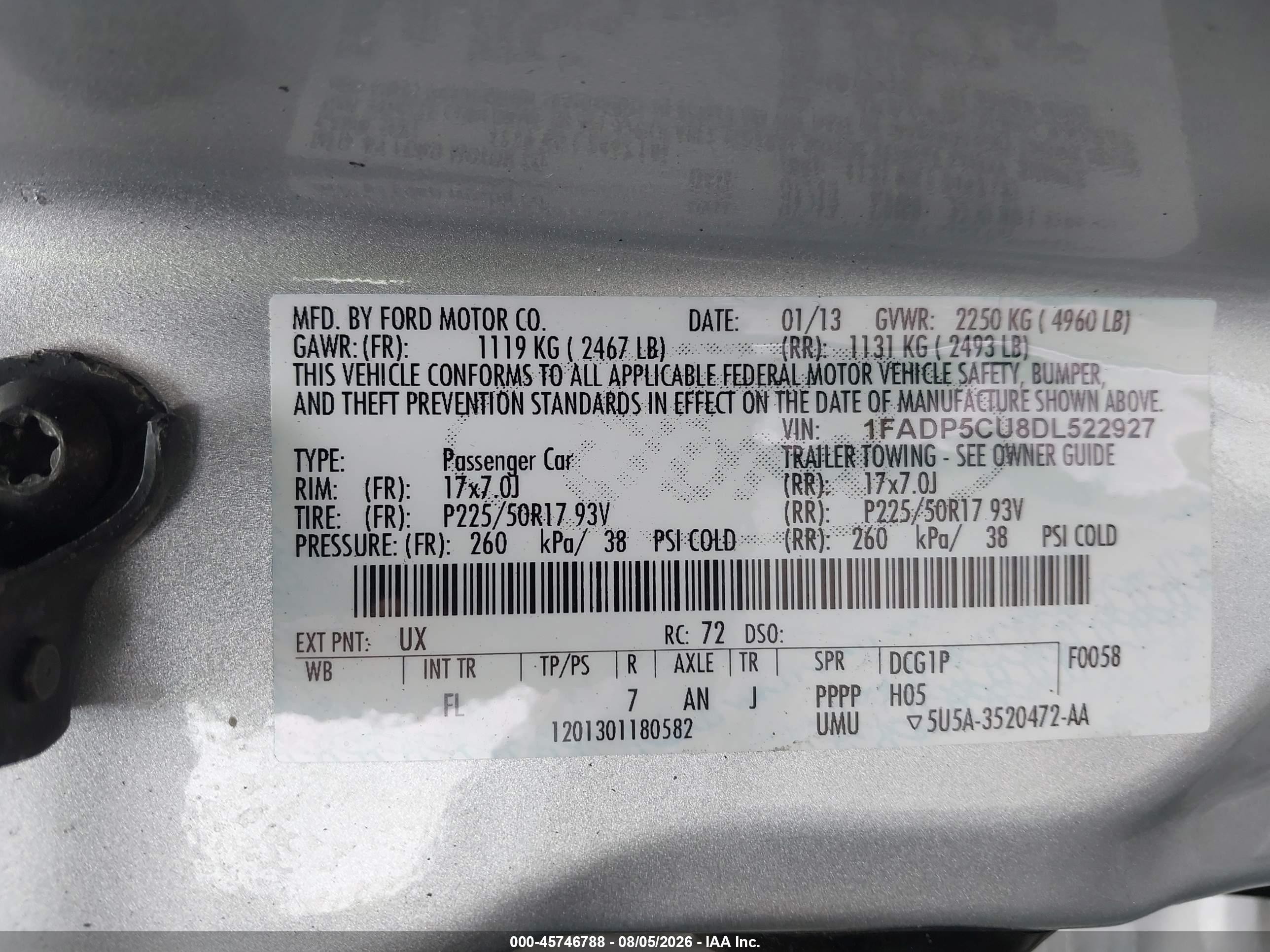 2013 Ford C-max Energi Sel Silver vin: 1FADP5CU8DL522927