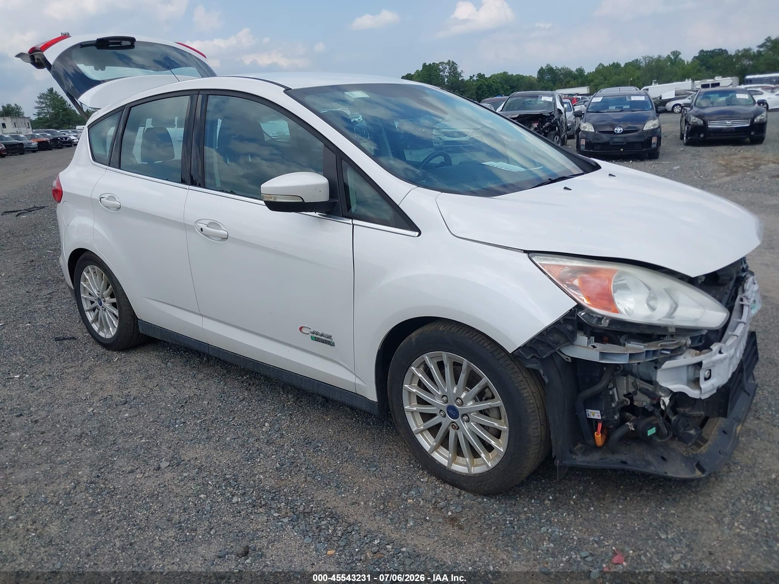 2013 Ford C-max Energi Sel White vin: 1FADP5CU8DL541879