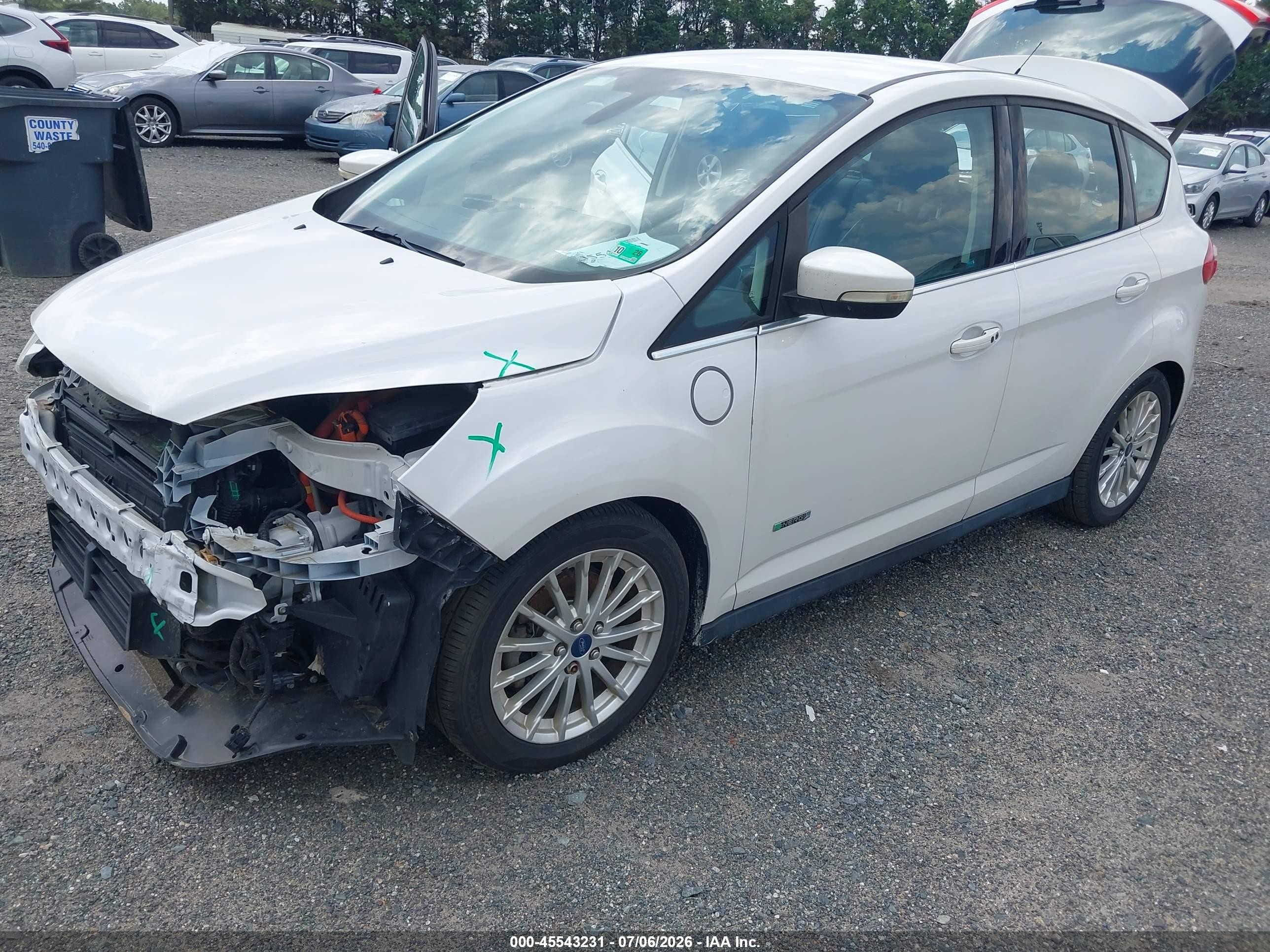 2013 Ford C-max Energi Sel White vin: 1FADP5CU8DL541879