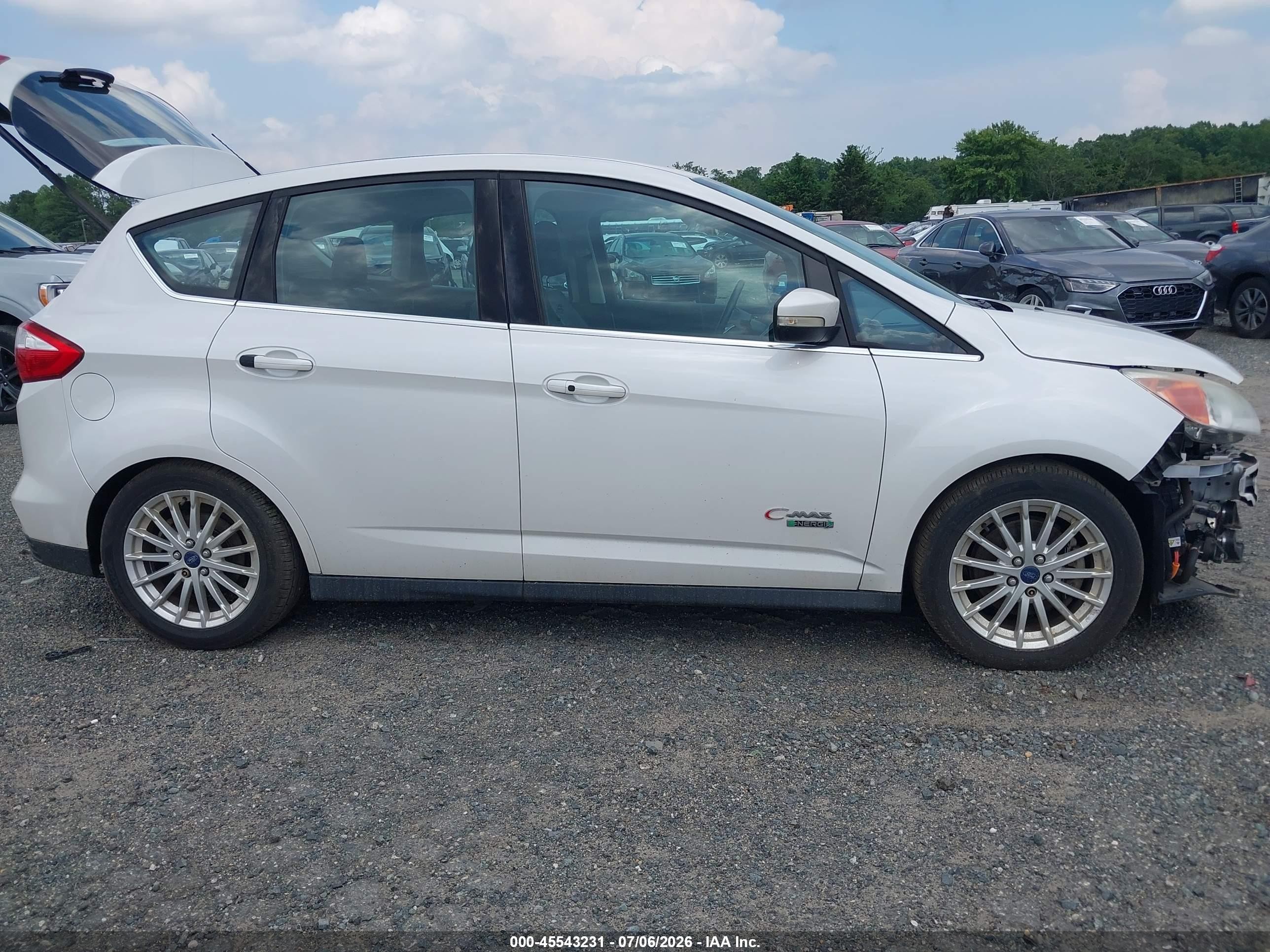 2013 Ford C-max Energi Sel White vin: 1FADP5CU8DL541879
