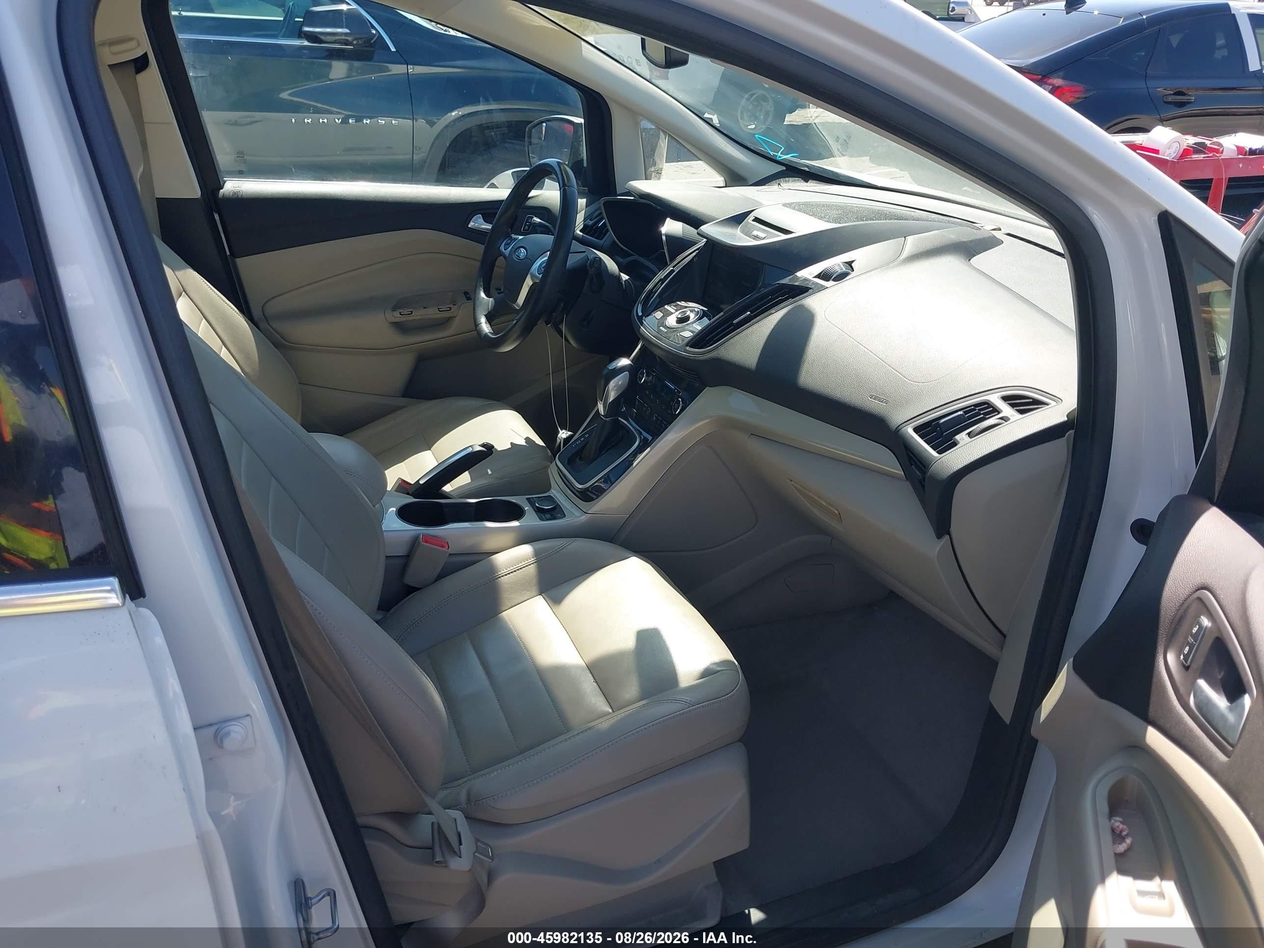 2014 Ford C-max Energi Sel White vin: 1FADP5CU8EL501559