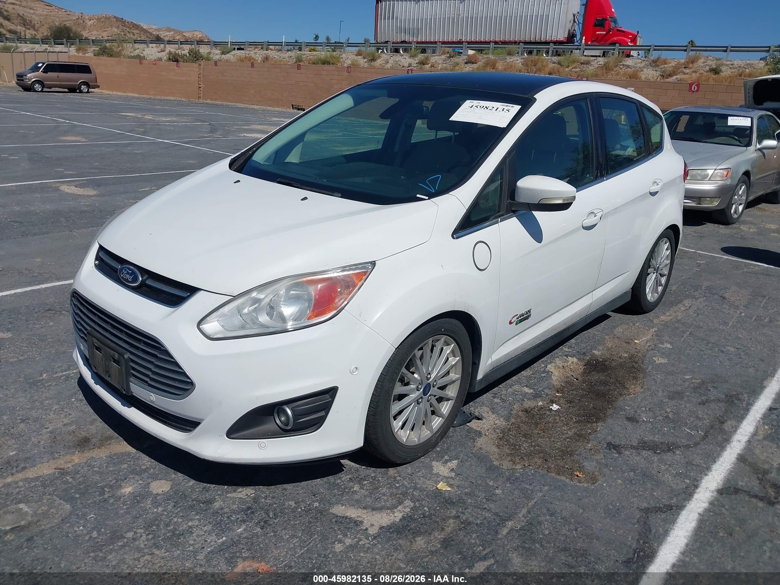 2014 Ford C-max Energi Sel White vin: 1FADP5CU8EL501559