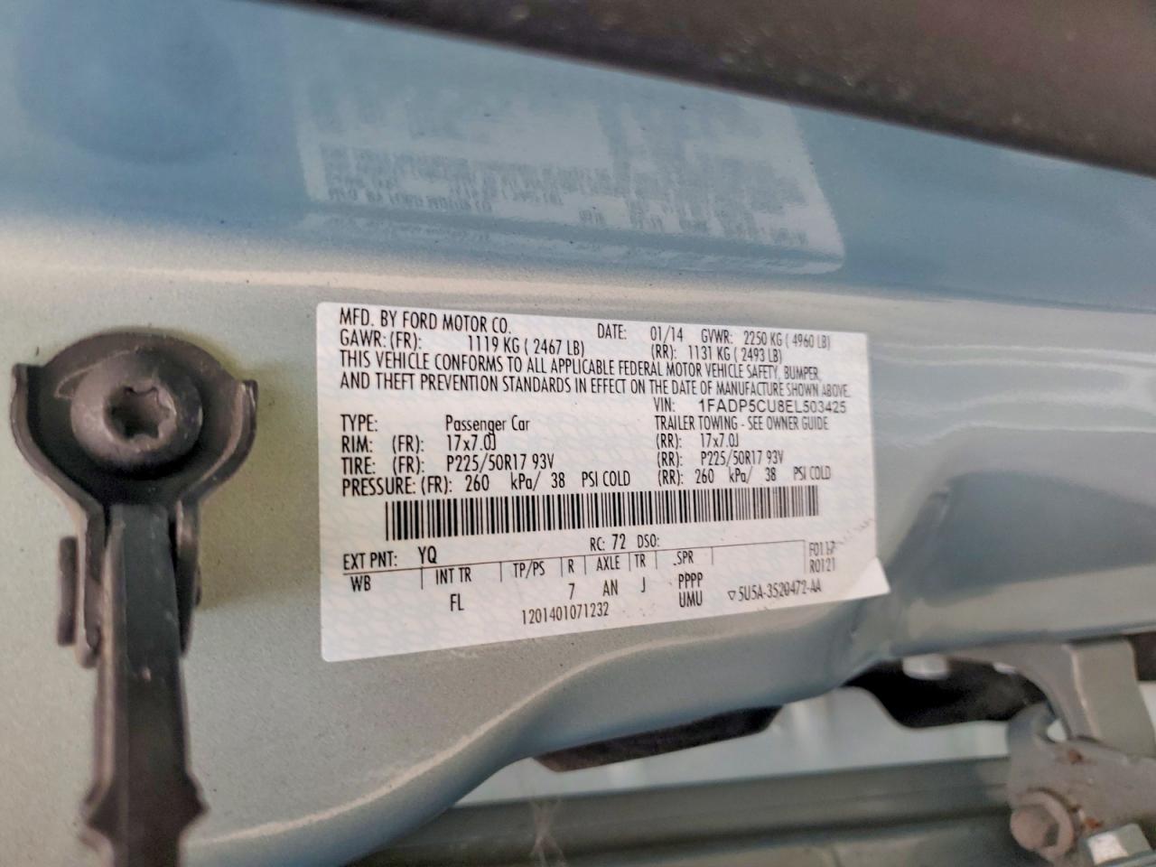 2014 Ford C-max Premium Turquoise vin: 1FADP5CU8EL503425