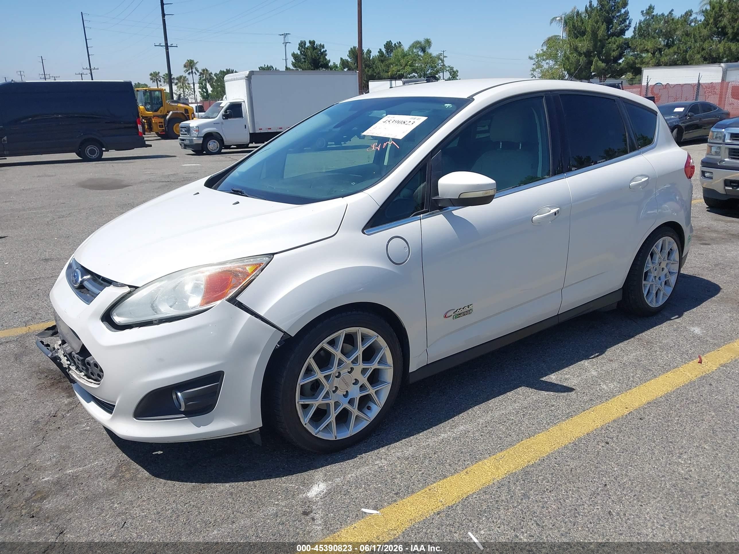2014 Ford C-max Energi Sel White vin: 1FADP5CU8EL510200