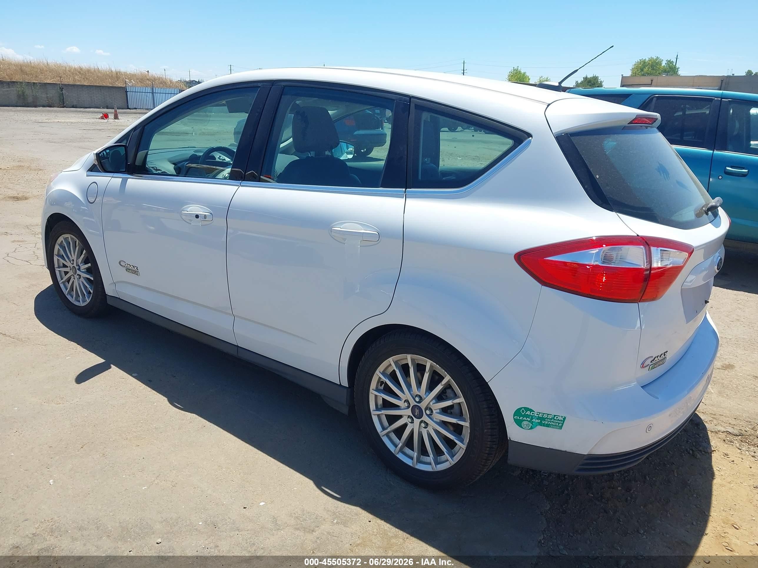 2014 Ford C-max Energi Sel White vin: 1FADP5CU8EL515378