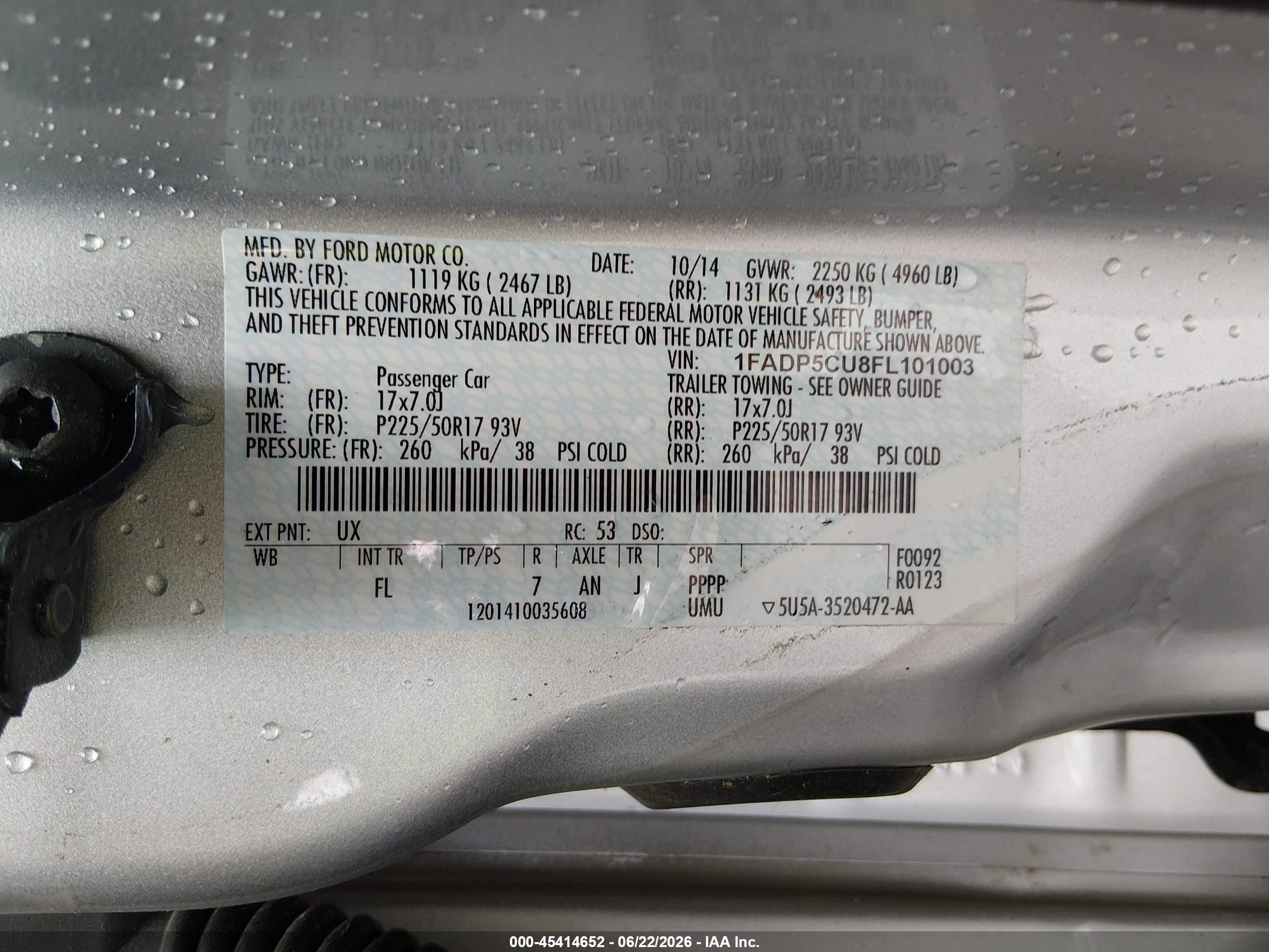 2015 Ford C-max Energi Sel Серебряный vin: 1FADP5CU8FL101003