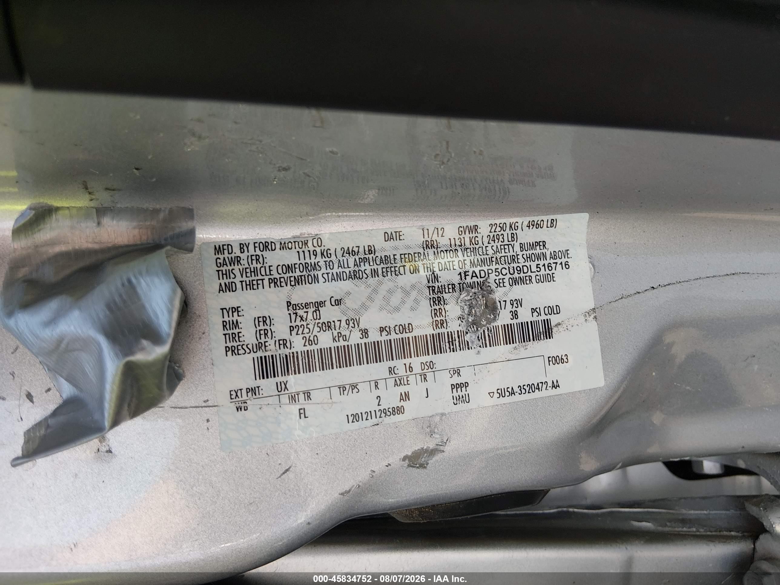 2013 Ford C-max Energi Sel Silver vin: 1FADP5CU9DL516716