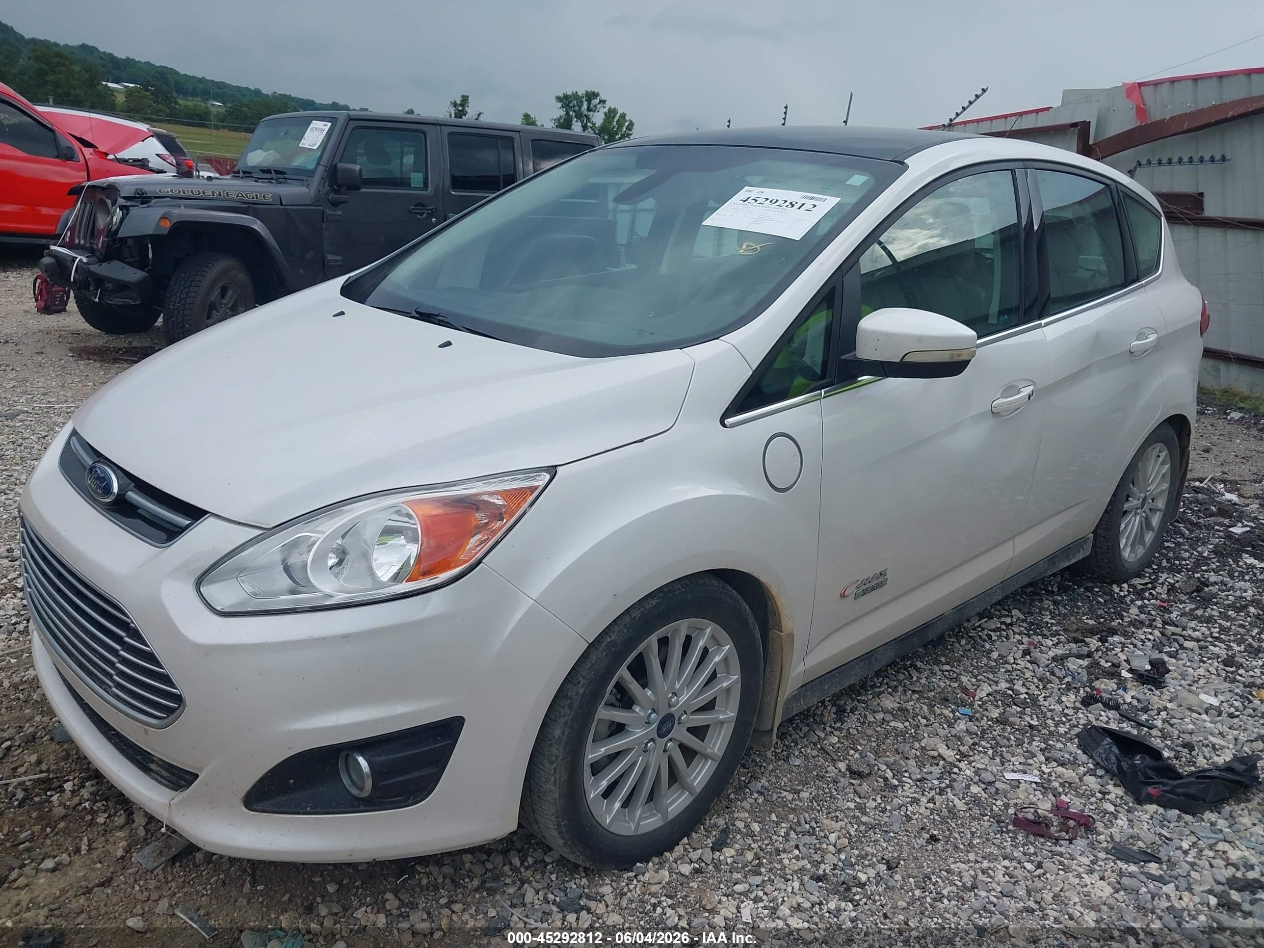 2013 Ford C-max Energi Sel White vin: 1FADP5CU9DL537758