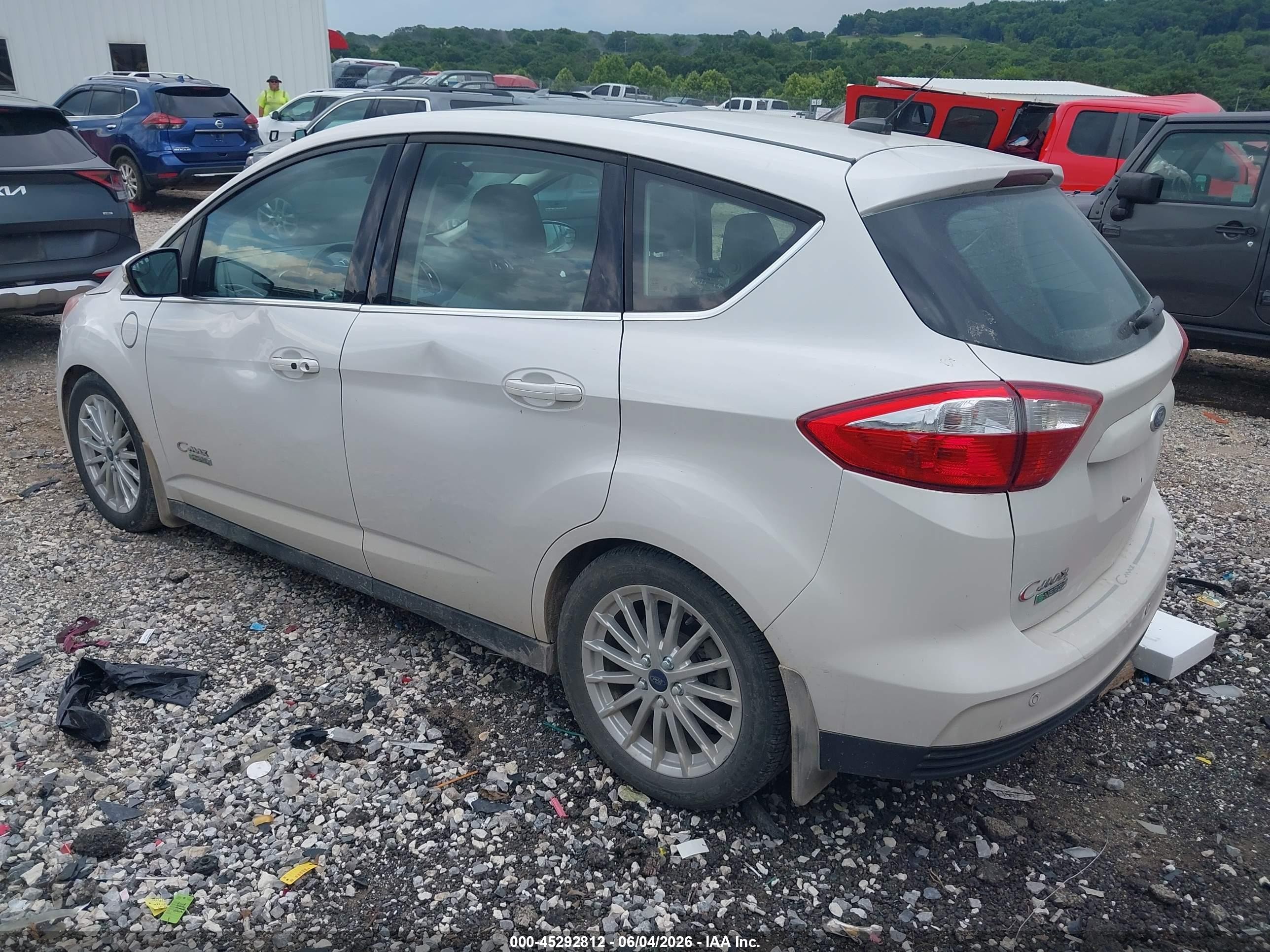 2013 Ford C-max Energi Sel White vin: 1FADP5CU9DL537758
