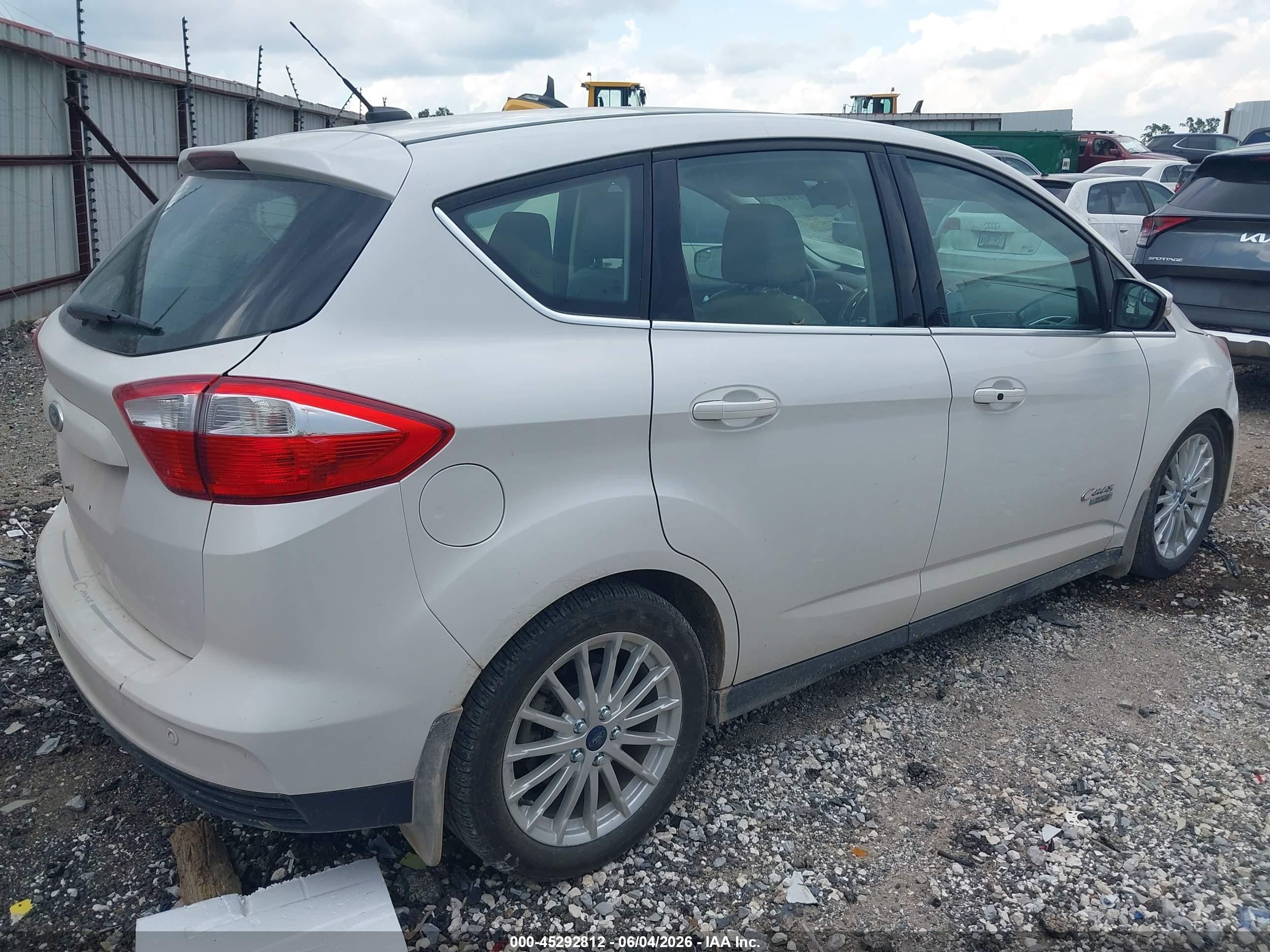 2013 Ford C-max Energi Sel White vin: 1FADP5CU9DL537758