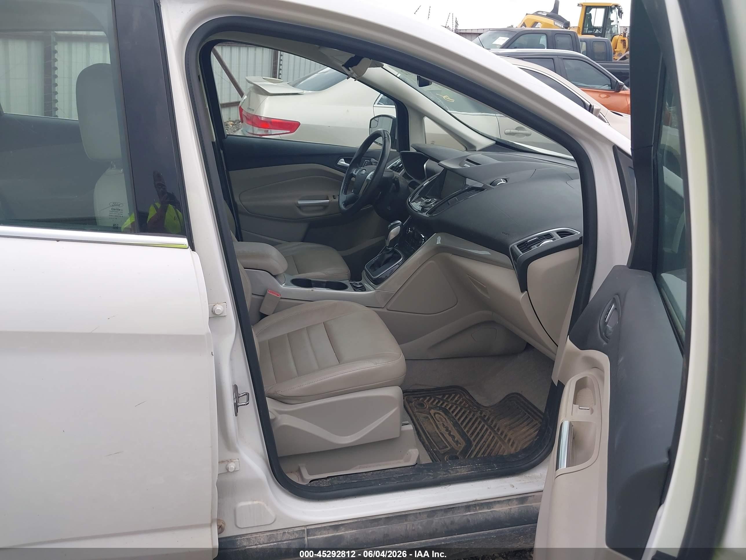 2013 Ford C-max Energi Sel White vin: 1FADP5CU9DL537758