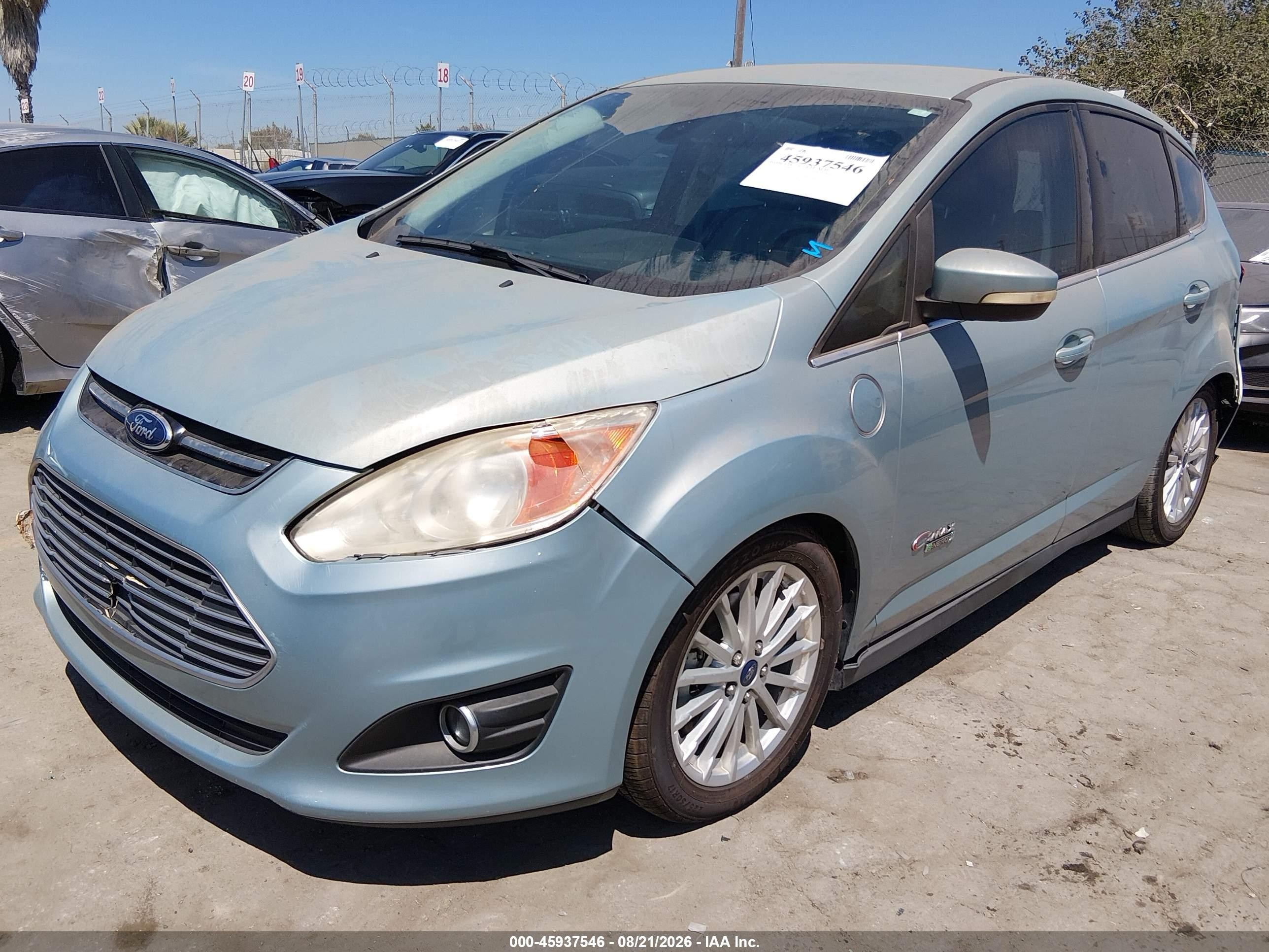2013 Ford C-max Energi Sel Light Blue vin: 1FADP5CU9DL551837