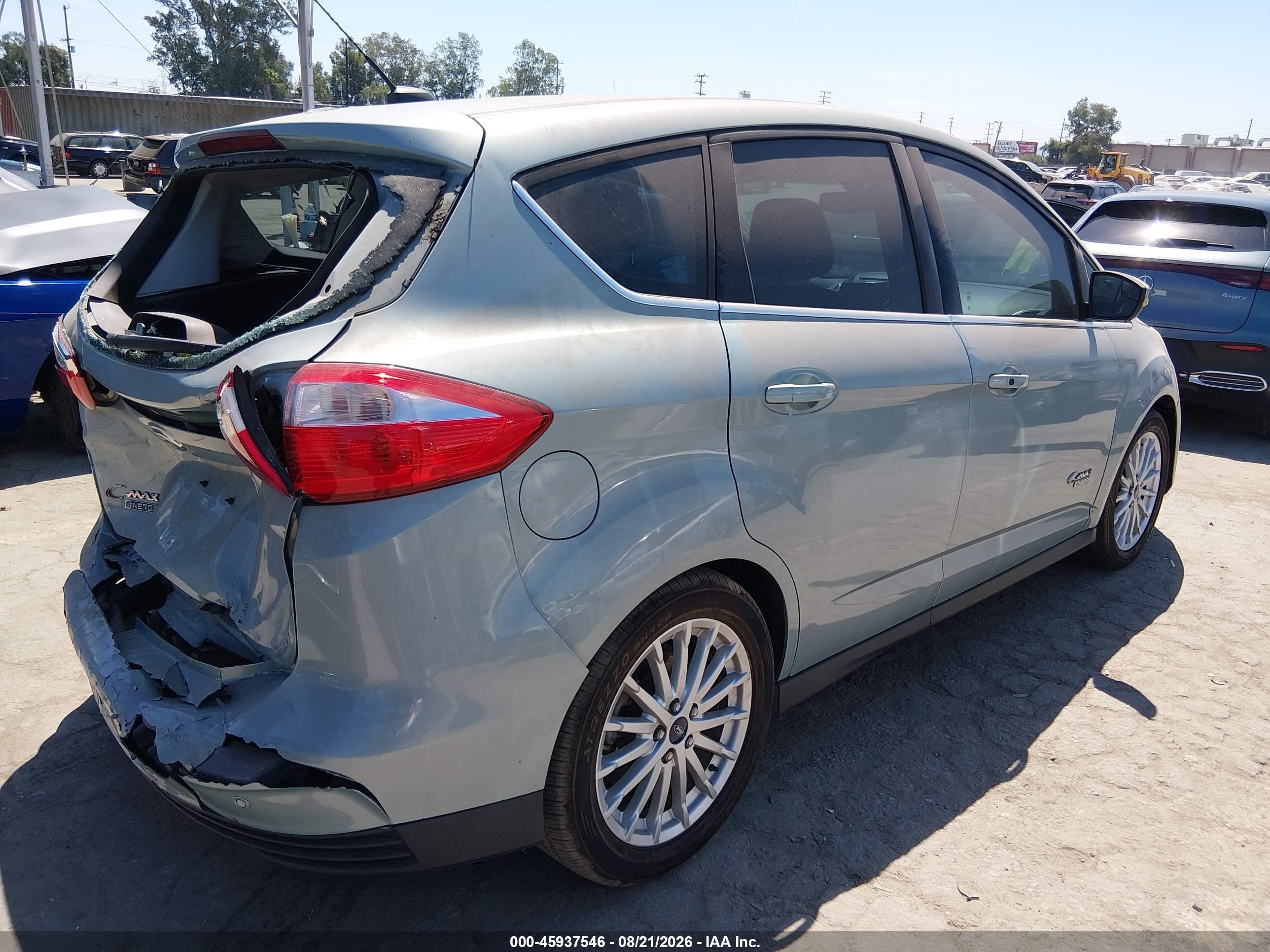 2013 Ford C-max Energi Sel Light Blue vin: 1FADP5CU9DL551837