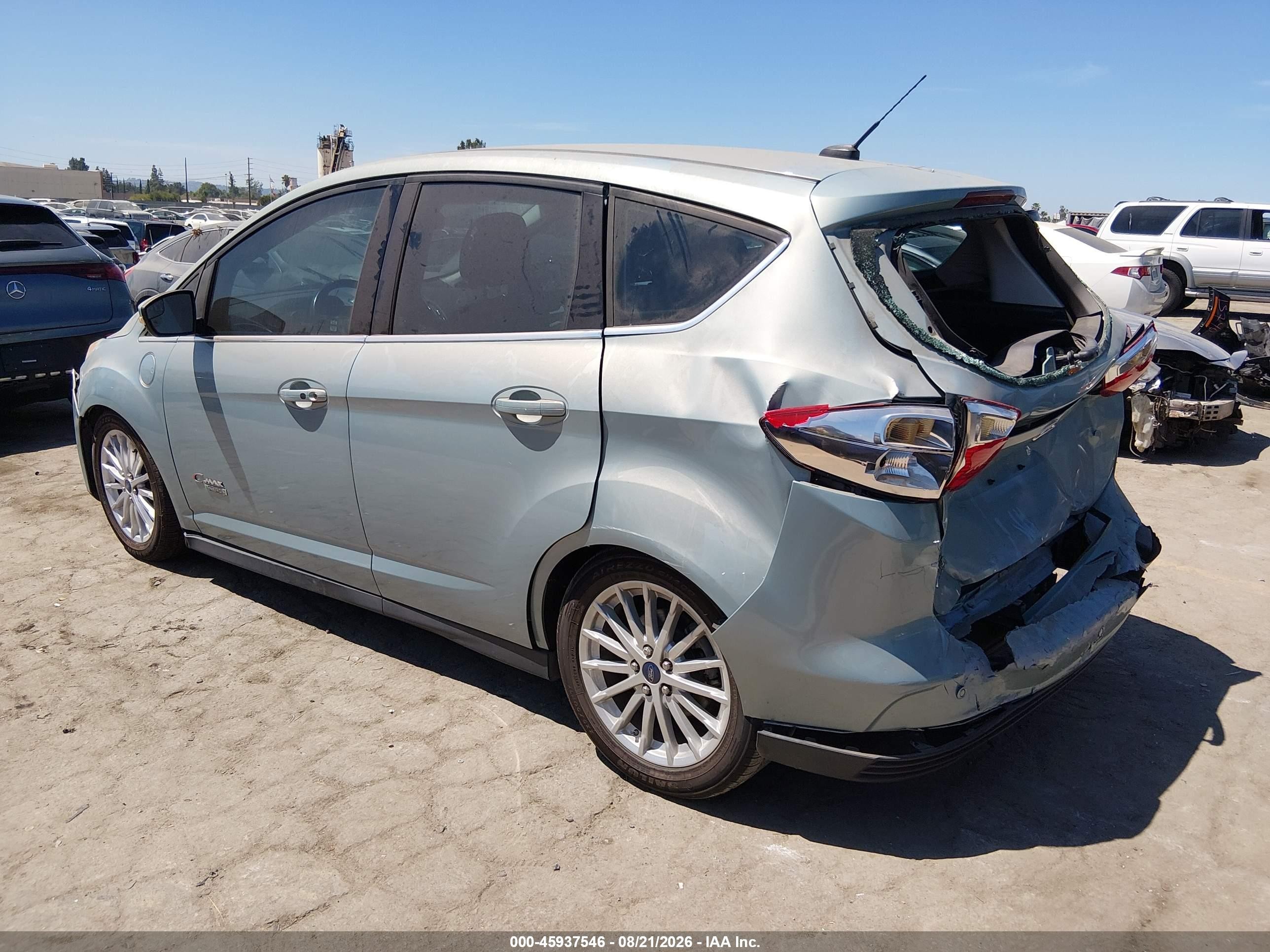 2013 Ford C-max Energi Sel Light Blue vin: 1FADP5CU9DL551837