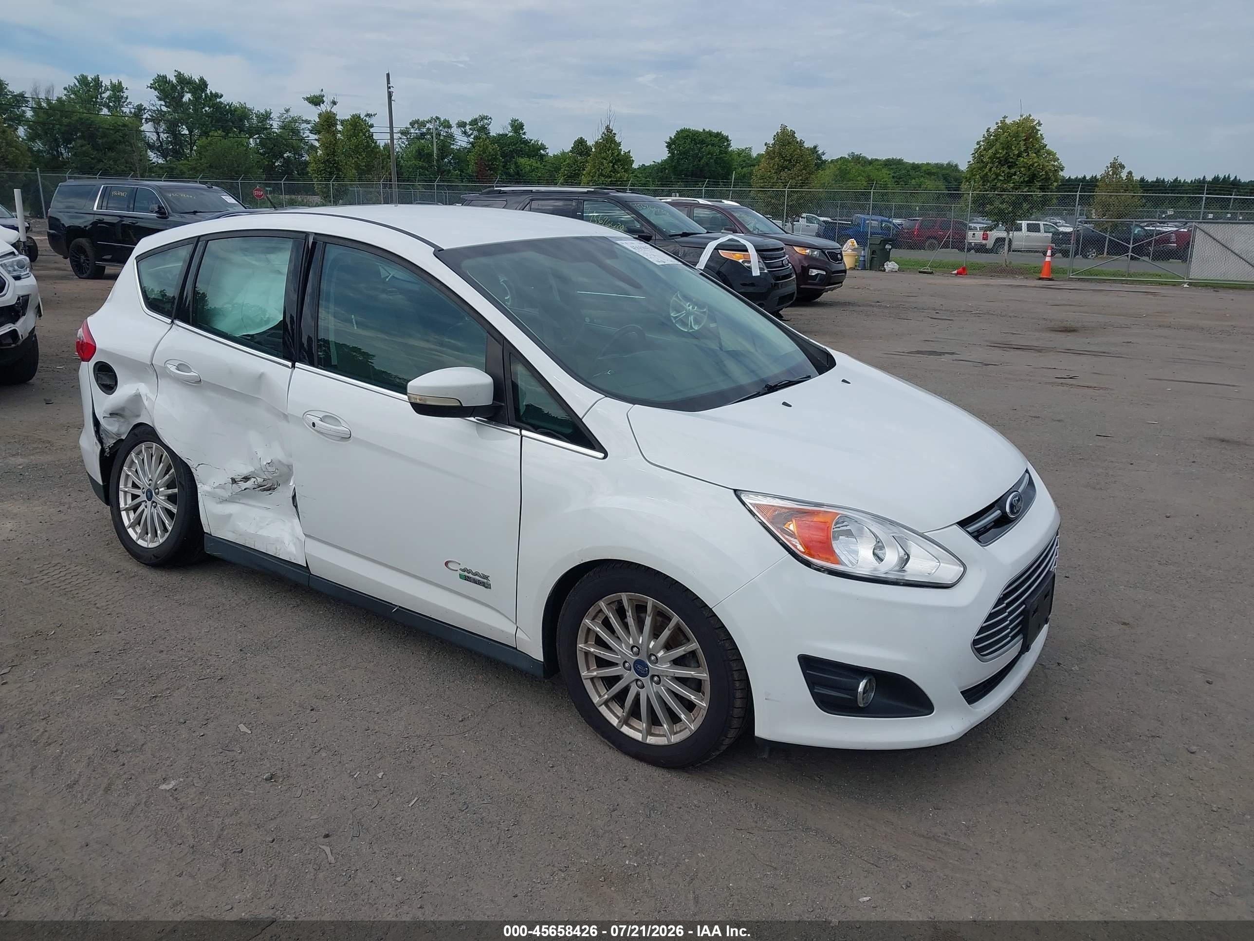 2013 Ford C-max Energi Sel White vin: 1FADP5CU9DL553961