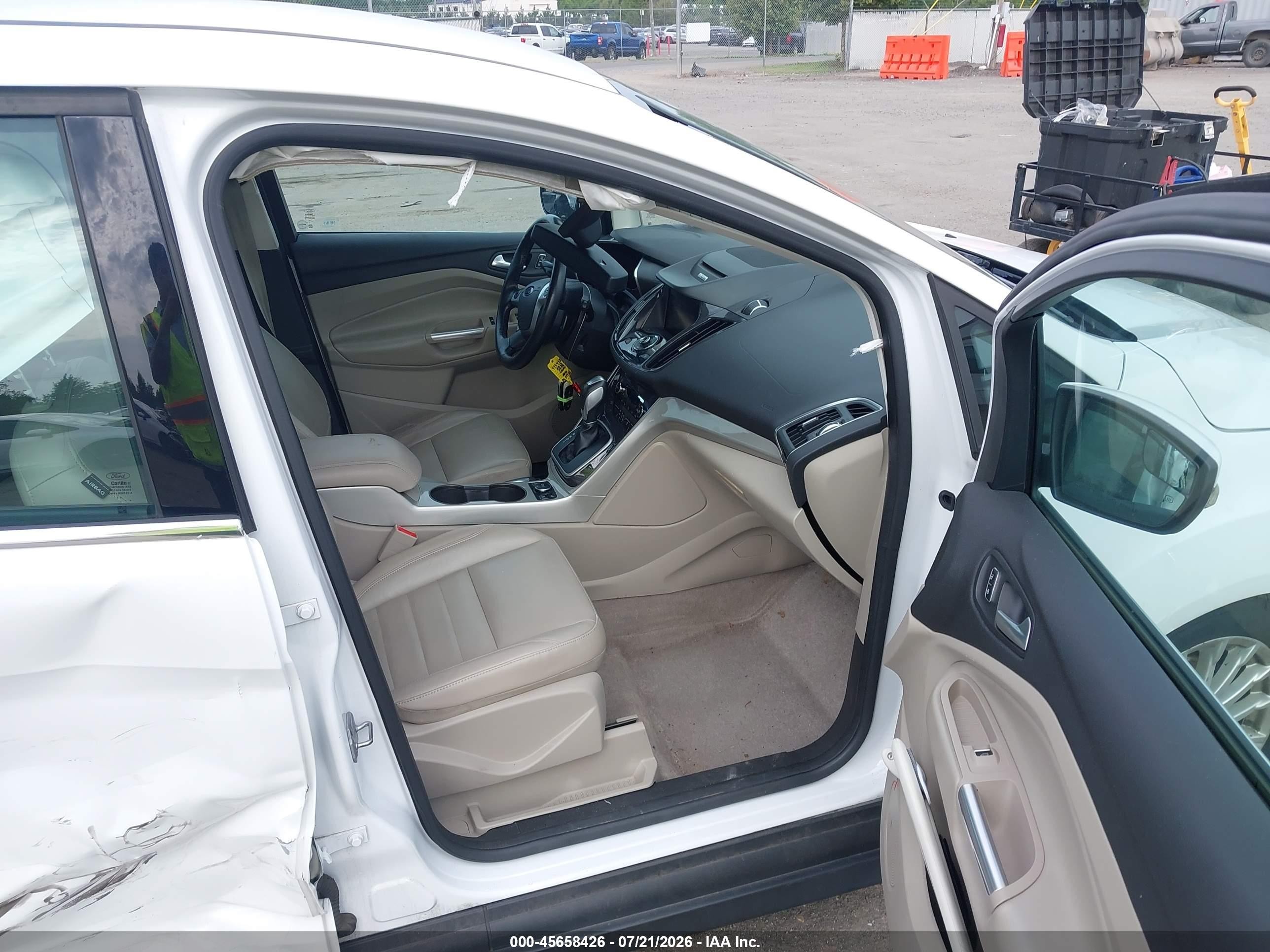 2013 Ford C-max Energi Sel White vin: 1FADP5CU9DL553961