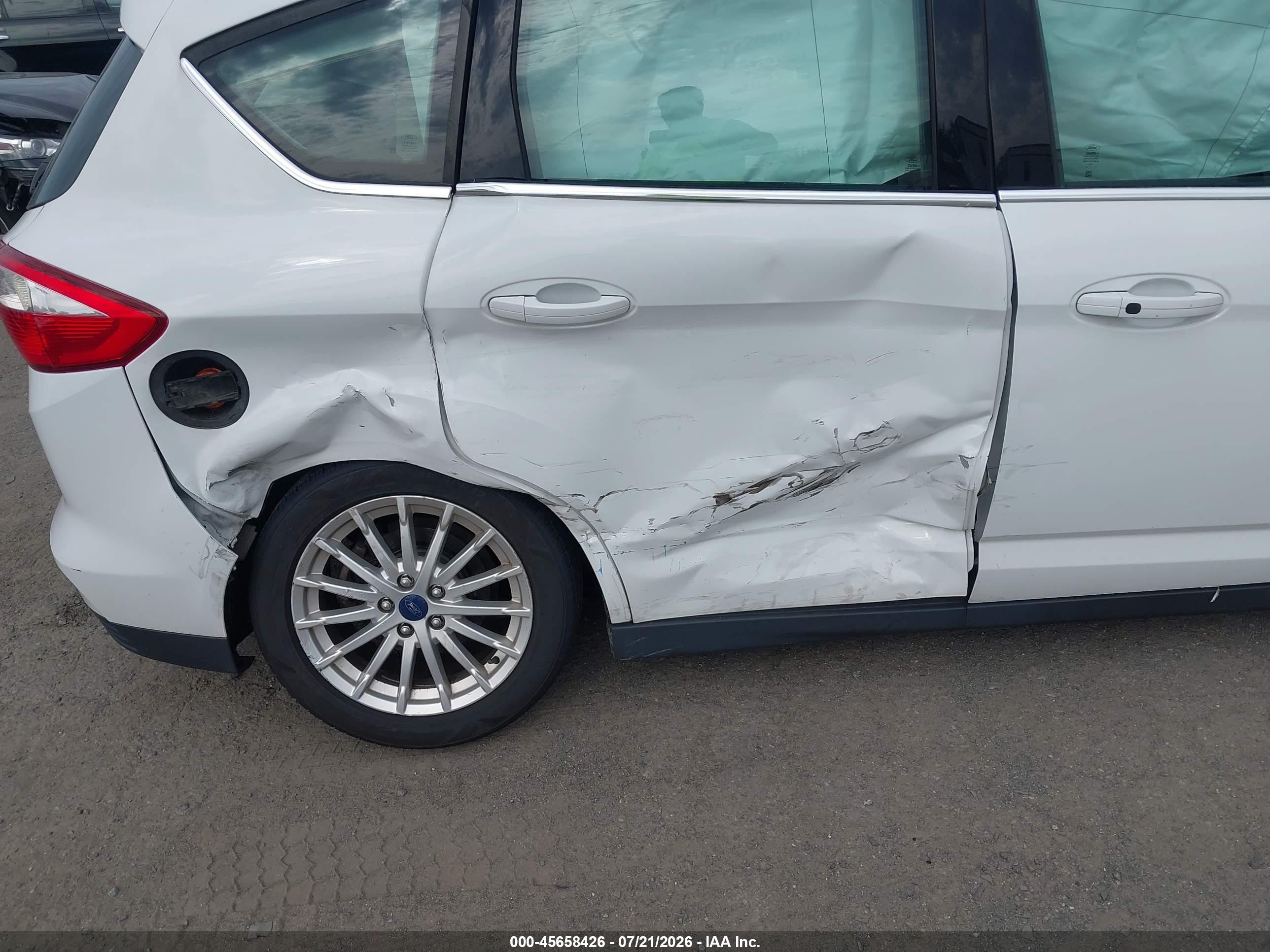 2013 Ford C-max Energi Sel White vin: 1FADP5CU9DL553961