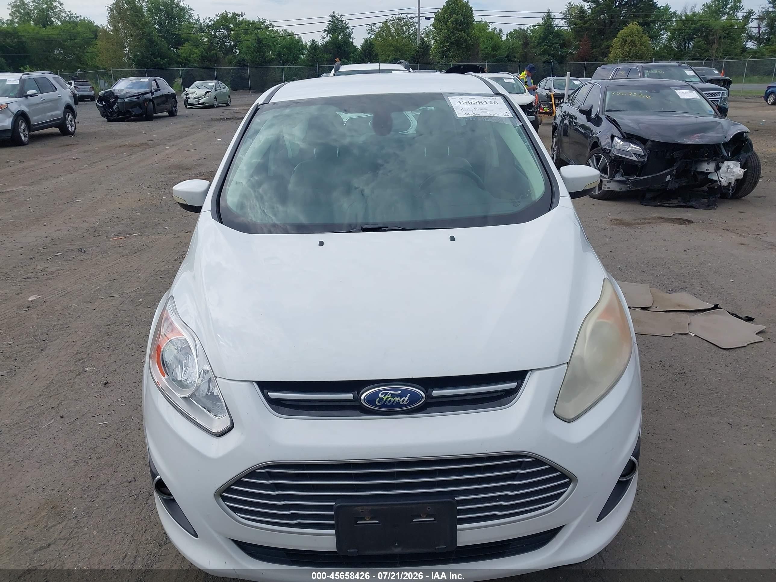2013 Ford C-max Energi Sel White vin: 1FADP5CU9DL553961