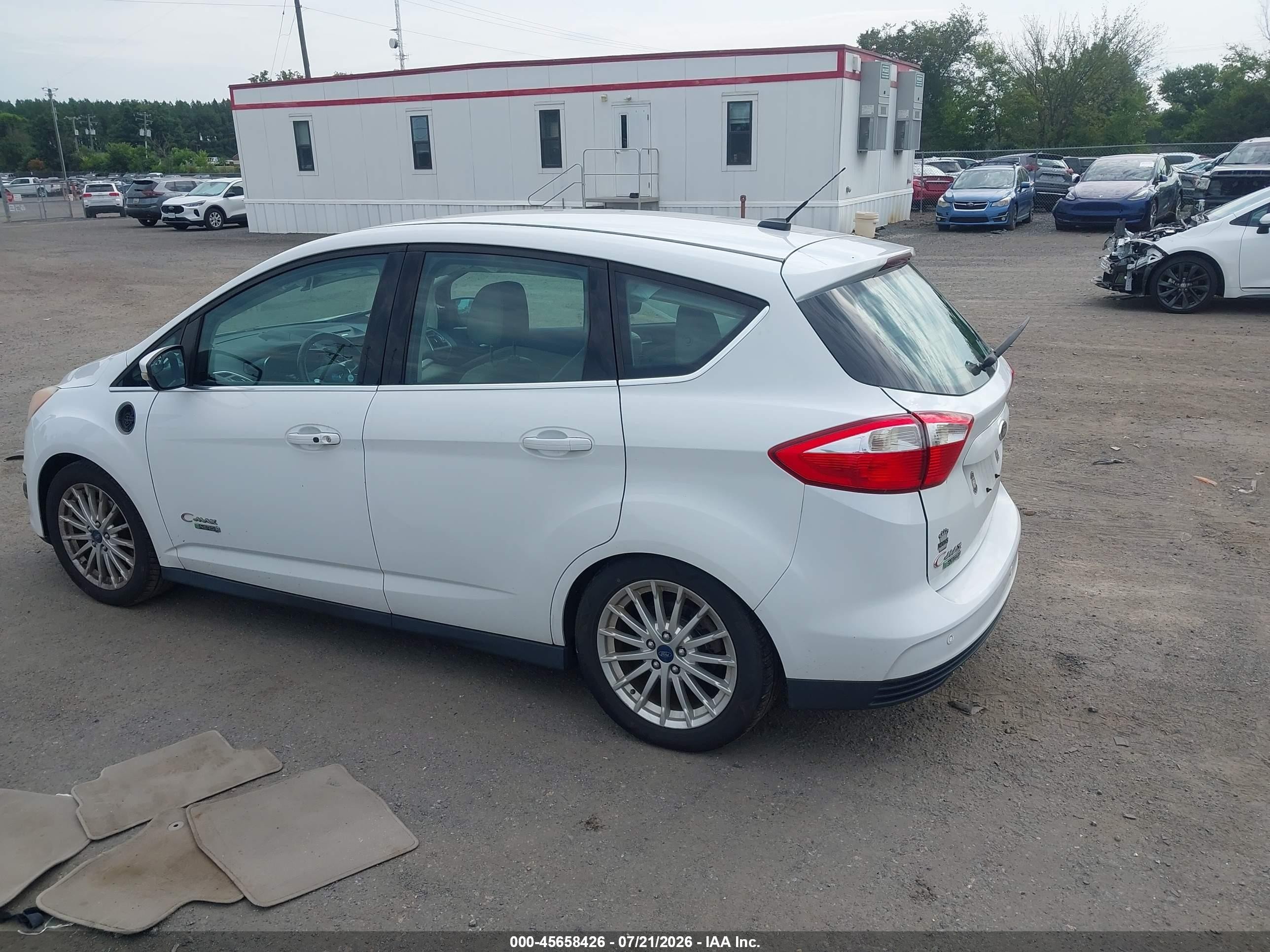 2013 Ford C-max Energi Sel White vin: 1FADP5CU9DL553961