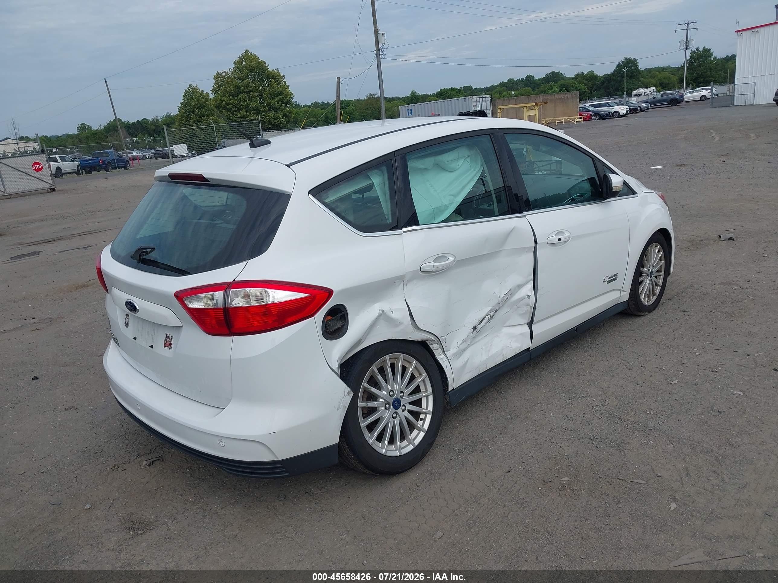 2013 Ford C-max Energi Sel White vin: 1FADP5CU9DL553961