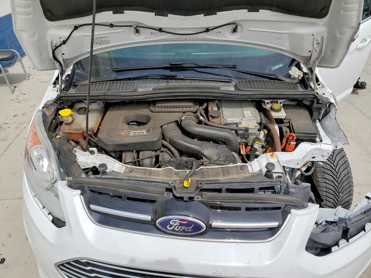 2014 Ford C-max Premium White vin: 1FADP5CU9EL508357