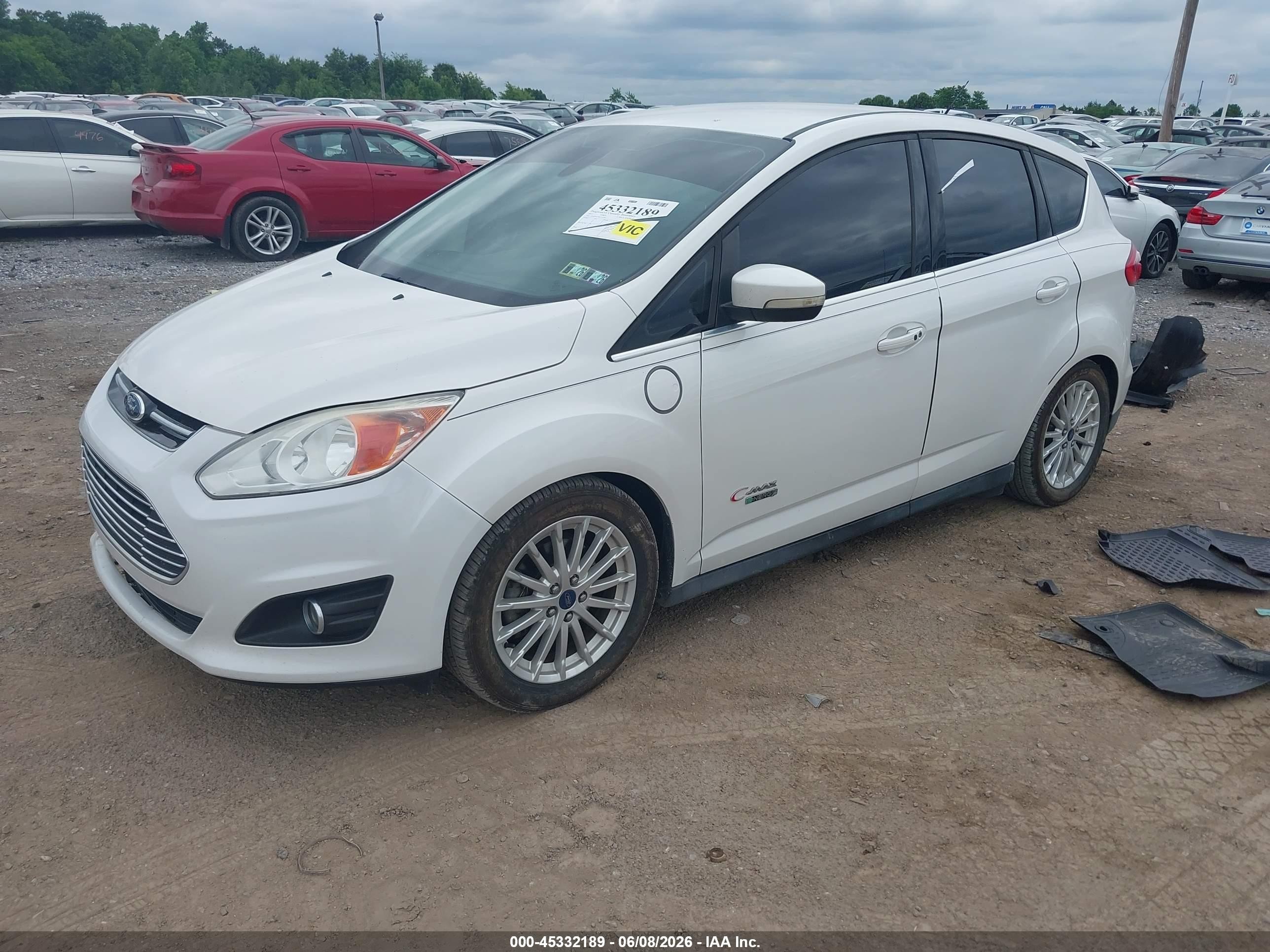 2015 Ford C-max Energi Sel White vin: 1FADP5CU9FL114746