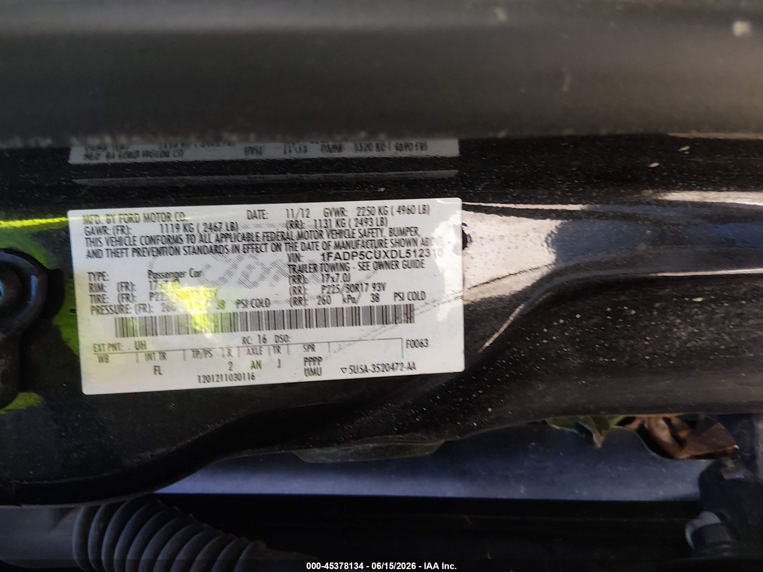 2013 Ford C-max Energi Sel Black vin: 1FADP5CUXDL512318