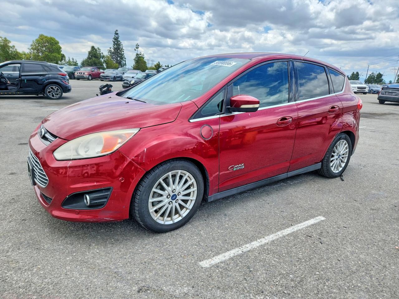 2013 Ford C-max Premium Red vin: 1FADP5CUXDL516496