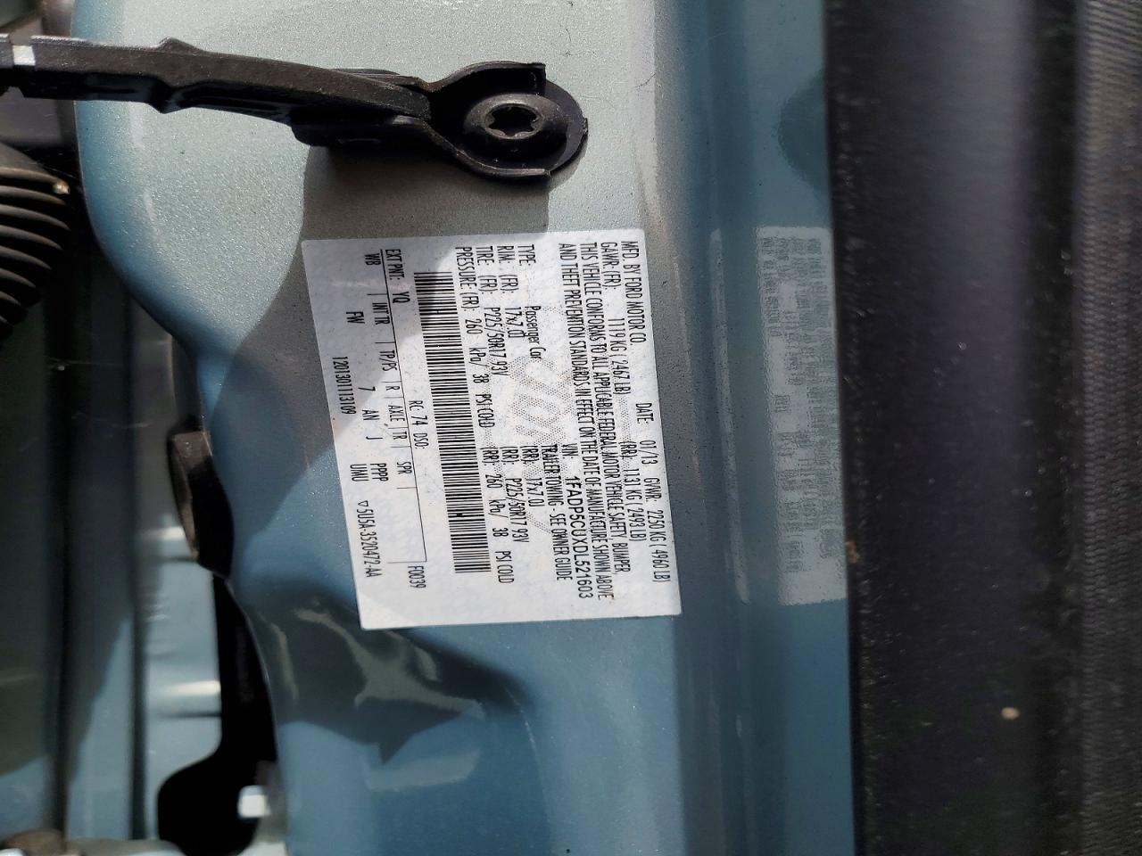 2013 Ford C-max Energi Teal vin: 1FADP5CUXDL521603