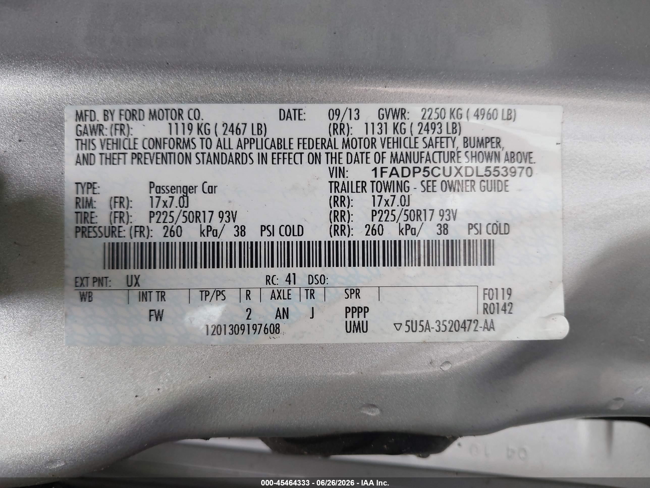 2013 Ford C-max Energi Sel Silver vin: 1FADP5CUXDL553970