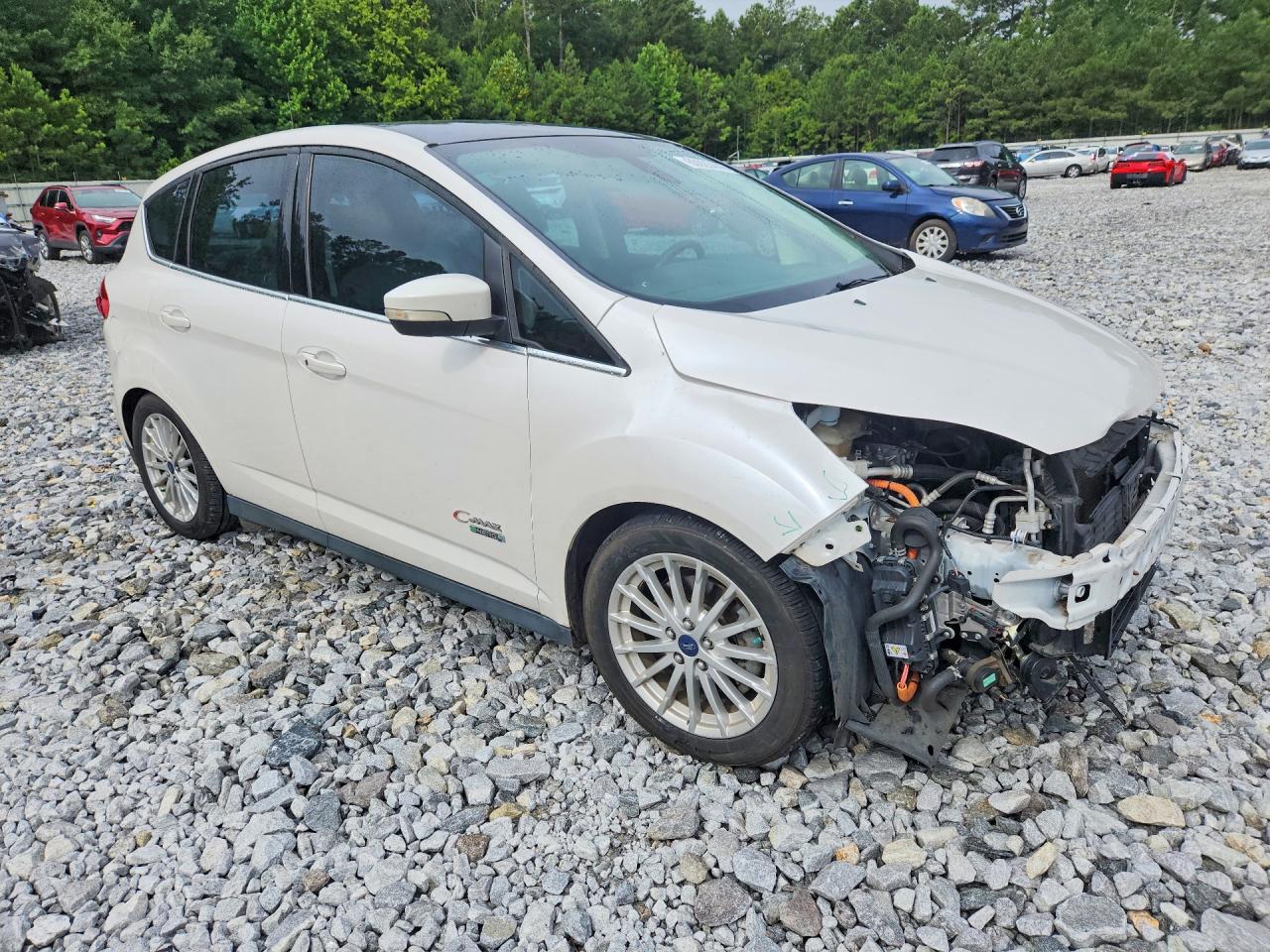2014 Ford C-max Premium White vin: 1FADP5CUXEL500512