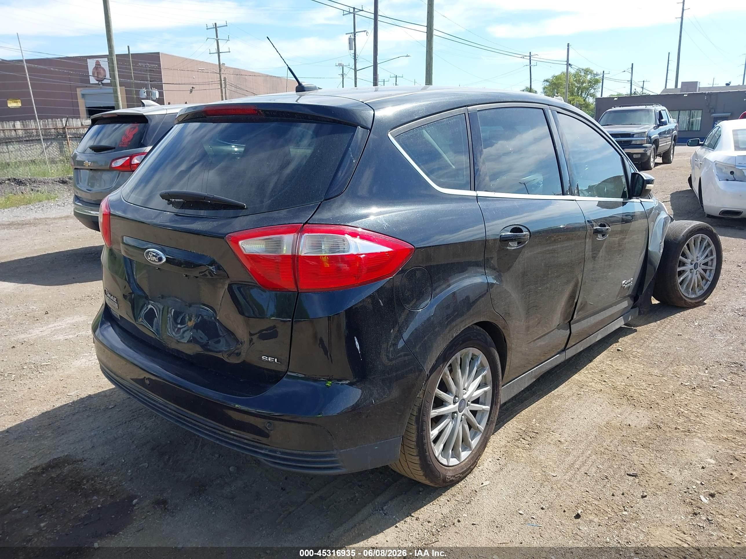 2014 Ford C-max Energi Sel Black vin: 1FADP5CUXEL501160