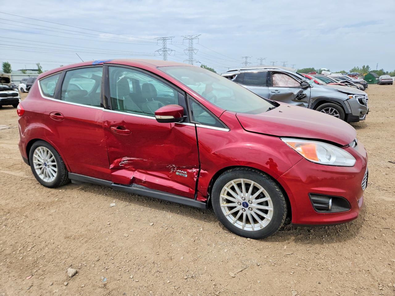 2014 Ford C-max Premium Red vin: 1FADP5CUXEL512126