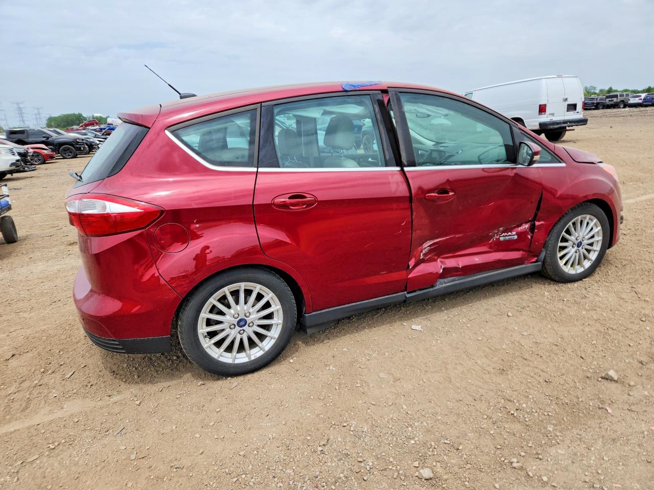 2014 Ford C-max Premium Red vin: 1FADP5CUXEL512126