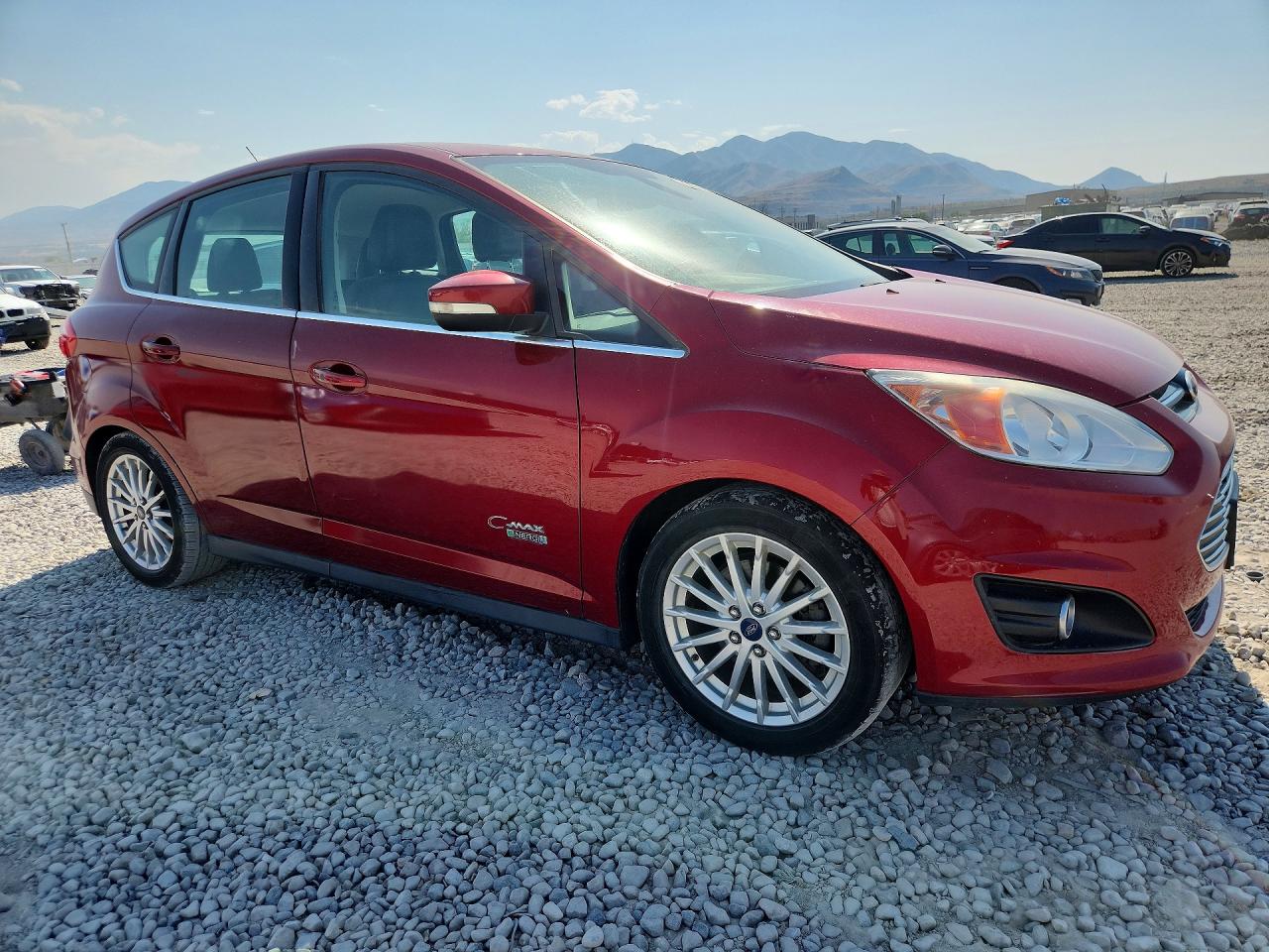 2015 Ford C-max Premium Sel Red vin: 1FADP5CUXFL104825