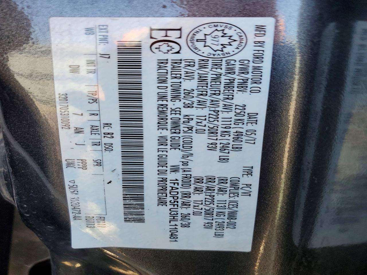 2017 Ford C-max Titanium Gray vin: 1FADP5FU3HL110481
