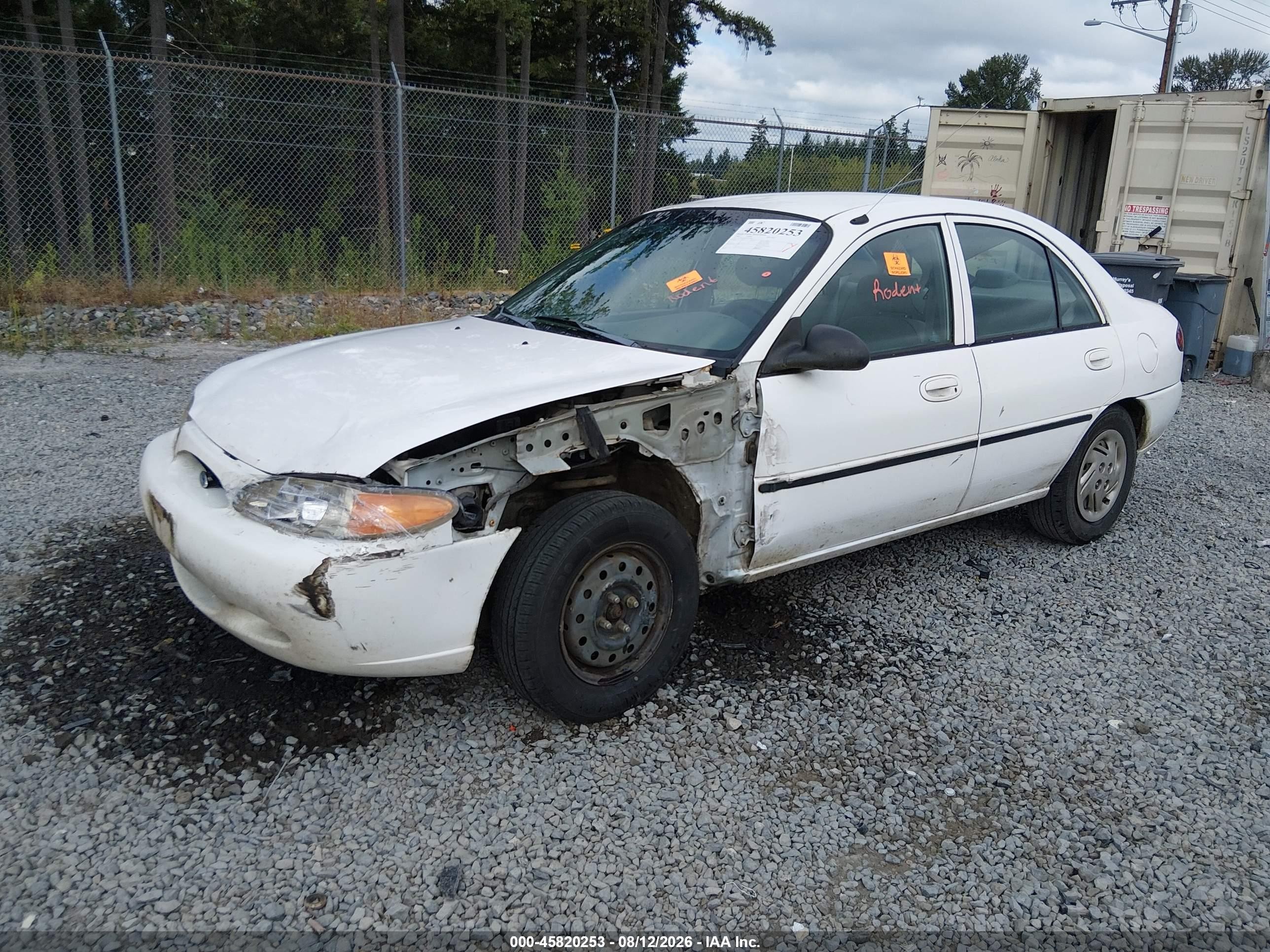 1998 Ford Escort Lx White vin: 1FAFP10P8WW301006