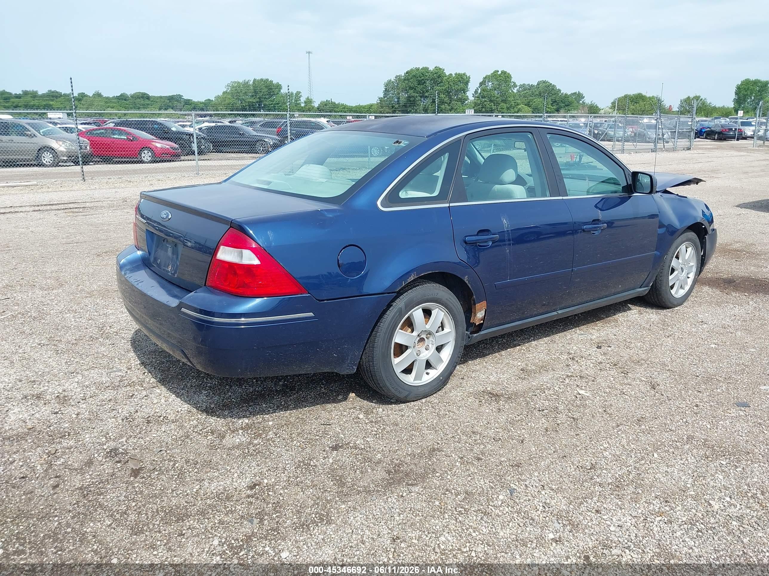 2006 Ford Five Hundred Se Blue vin: 1FAFP23196G137546