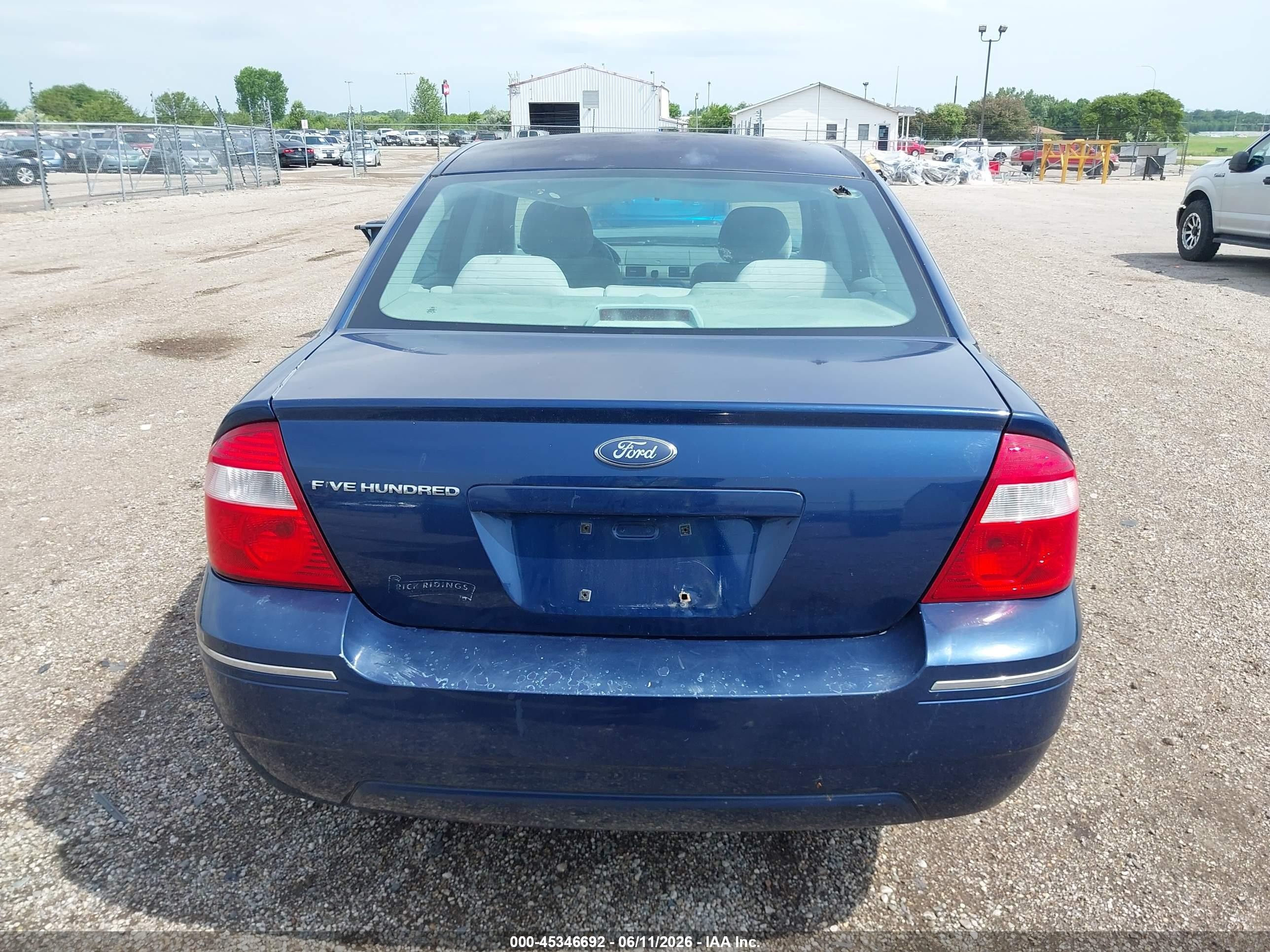 2006 Ford Five Hundred Se Blue vin: 1FAFP23196G137546