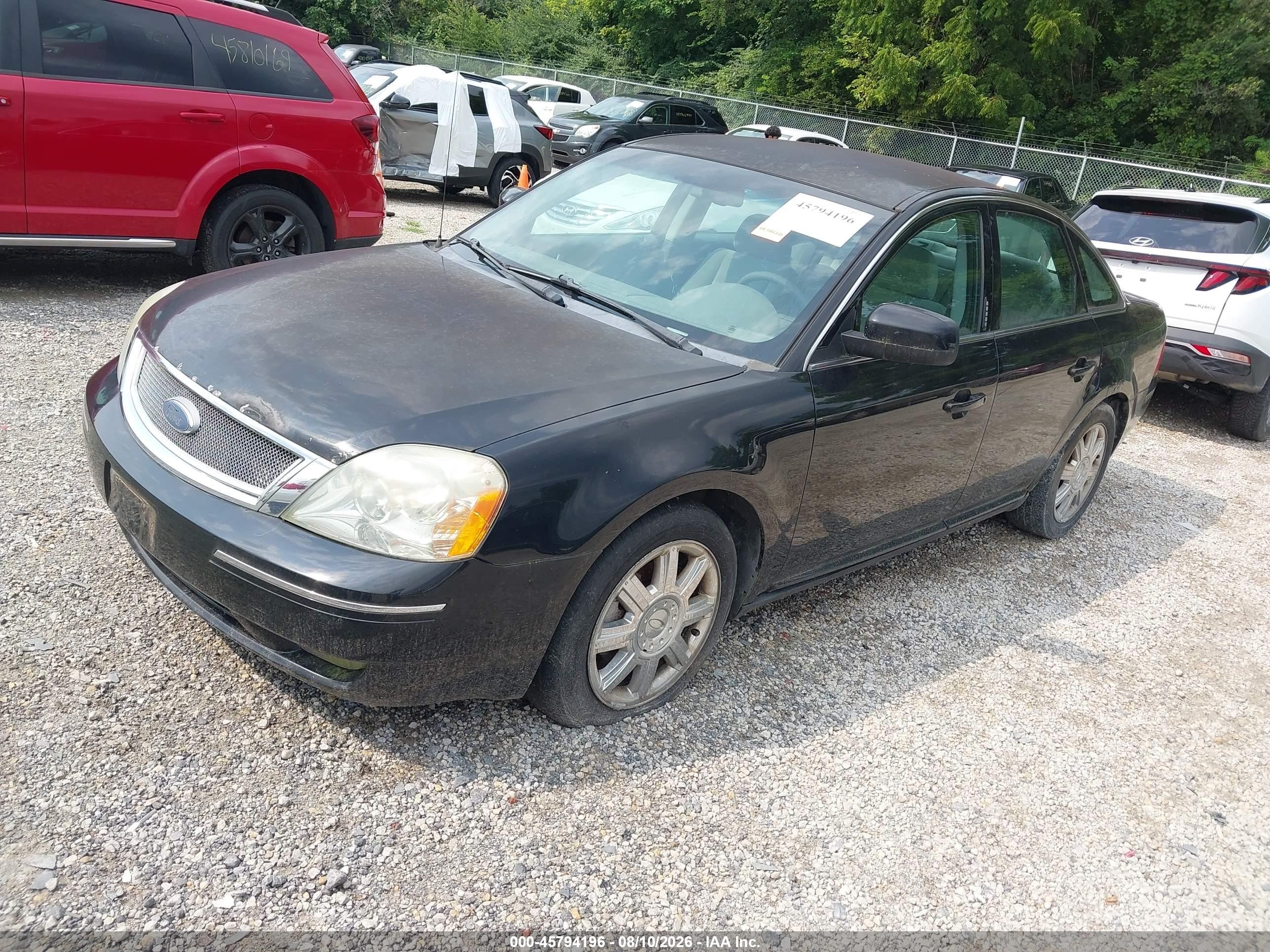 2007 Ford Five Hundred Sel Black vin: 1FAFP24107G118867