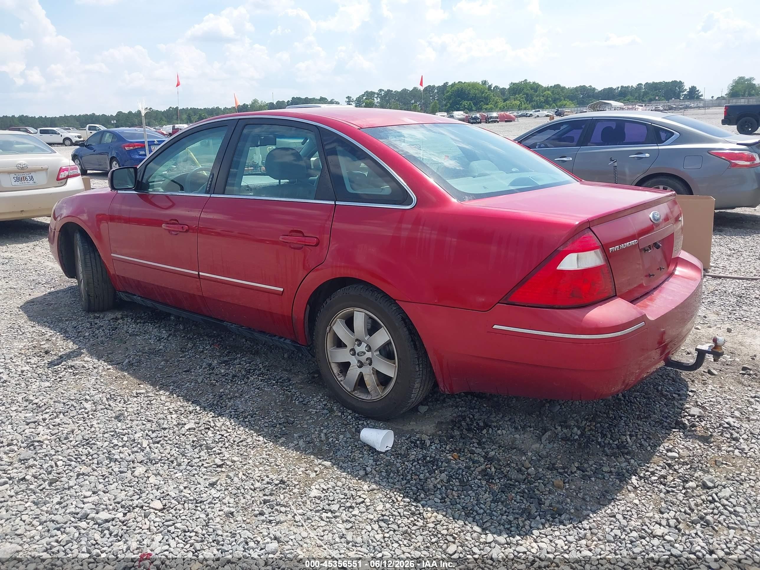 2006 Ford Five Hundred Sel Red vin: 1FAFP24116G151780