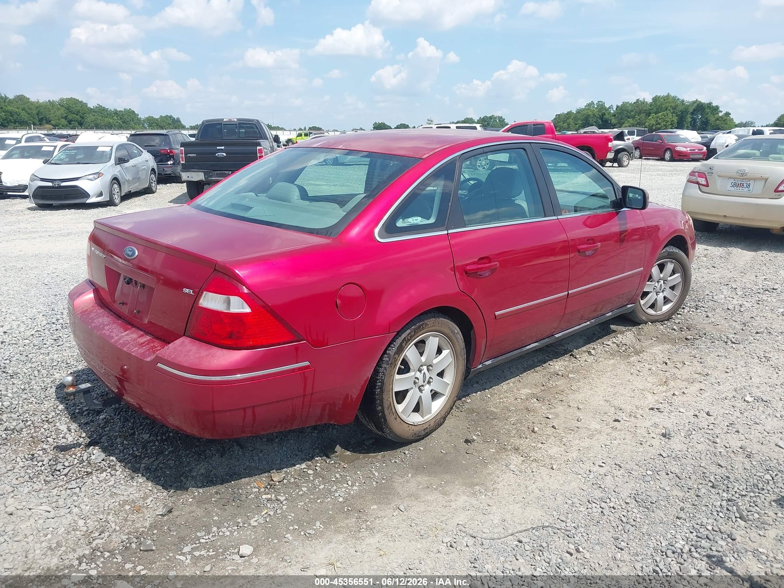 2006 Ford Five Hundred Sel Red vin: 1FAFP24116G151780