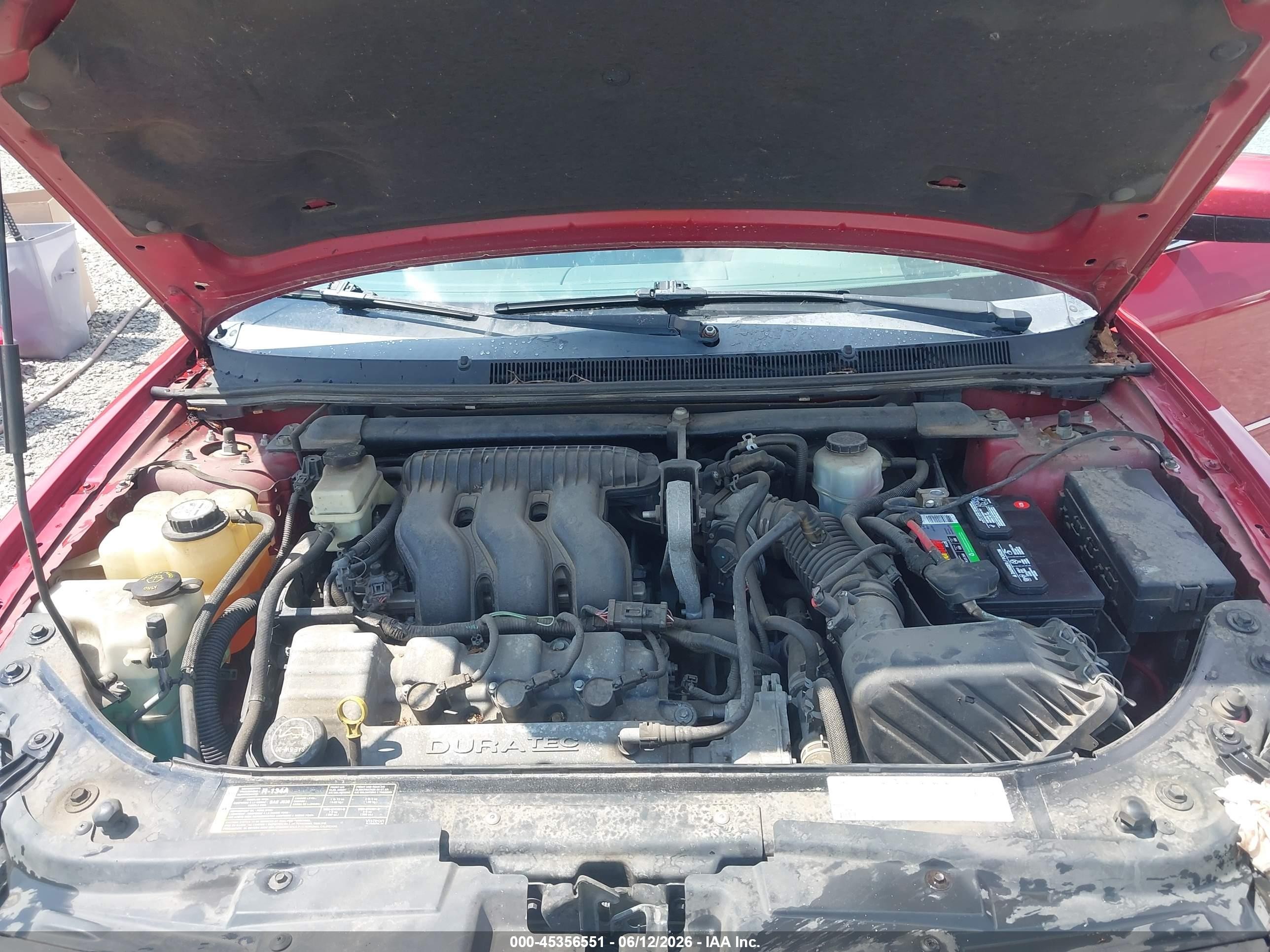 2006 Ford Five Hundred Sel Red vin: 1FAFP24116G151780