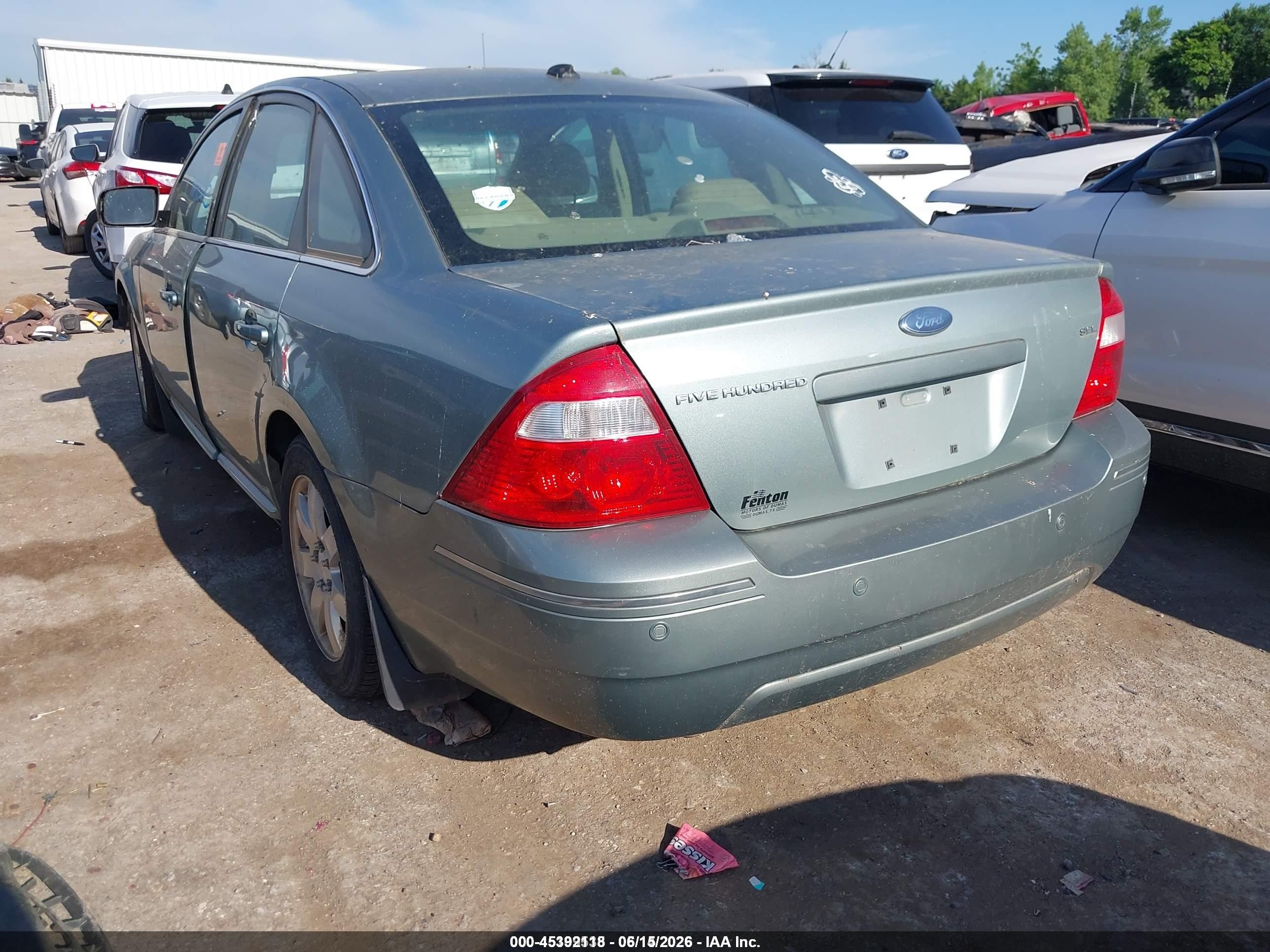 2007 Ford Five Hundred Sel Green vin: 1FAFP24127G116084