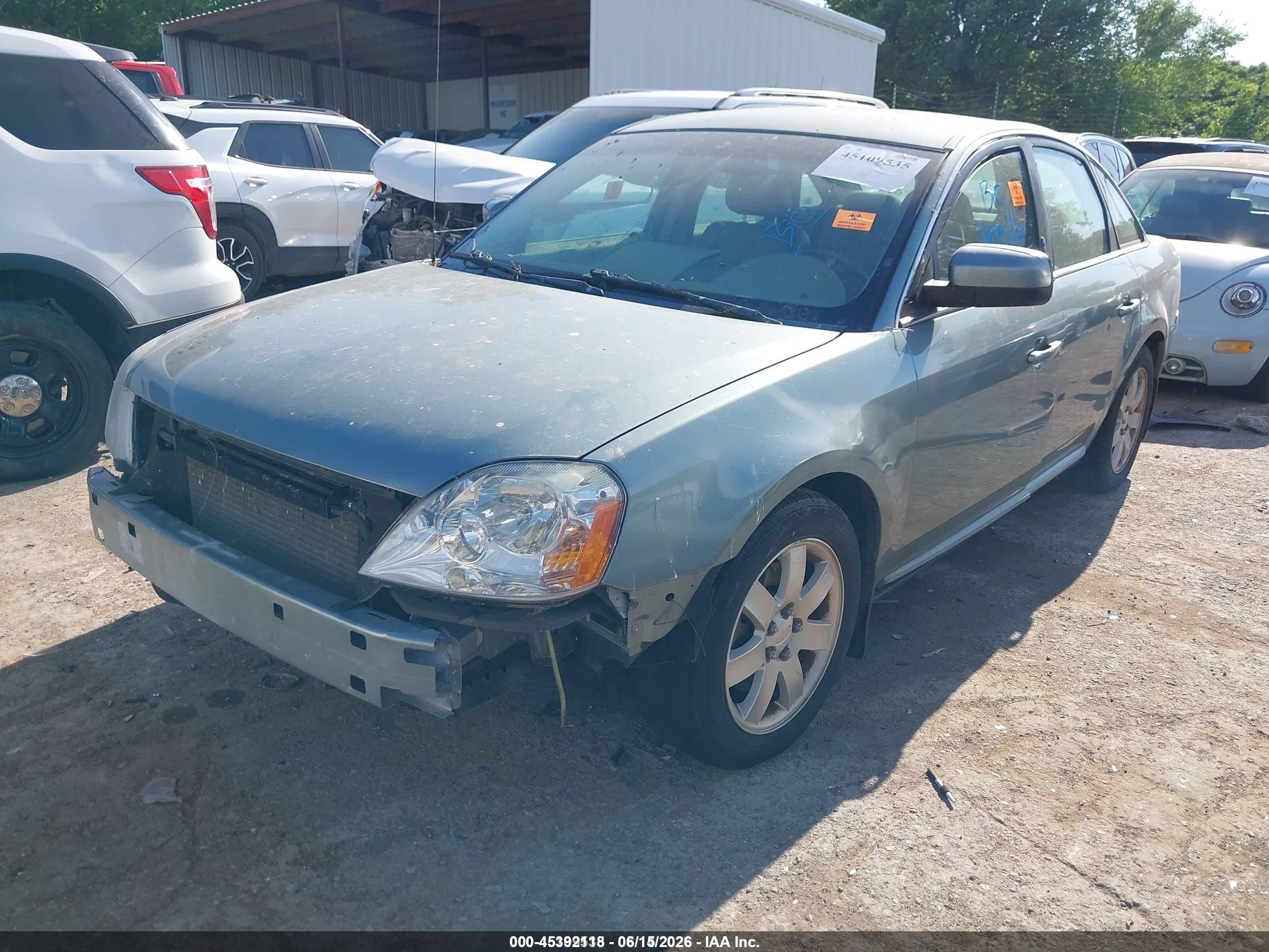 2007 Ford Five Hundred Sel Green vin: 1FAFP24127G116084